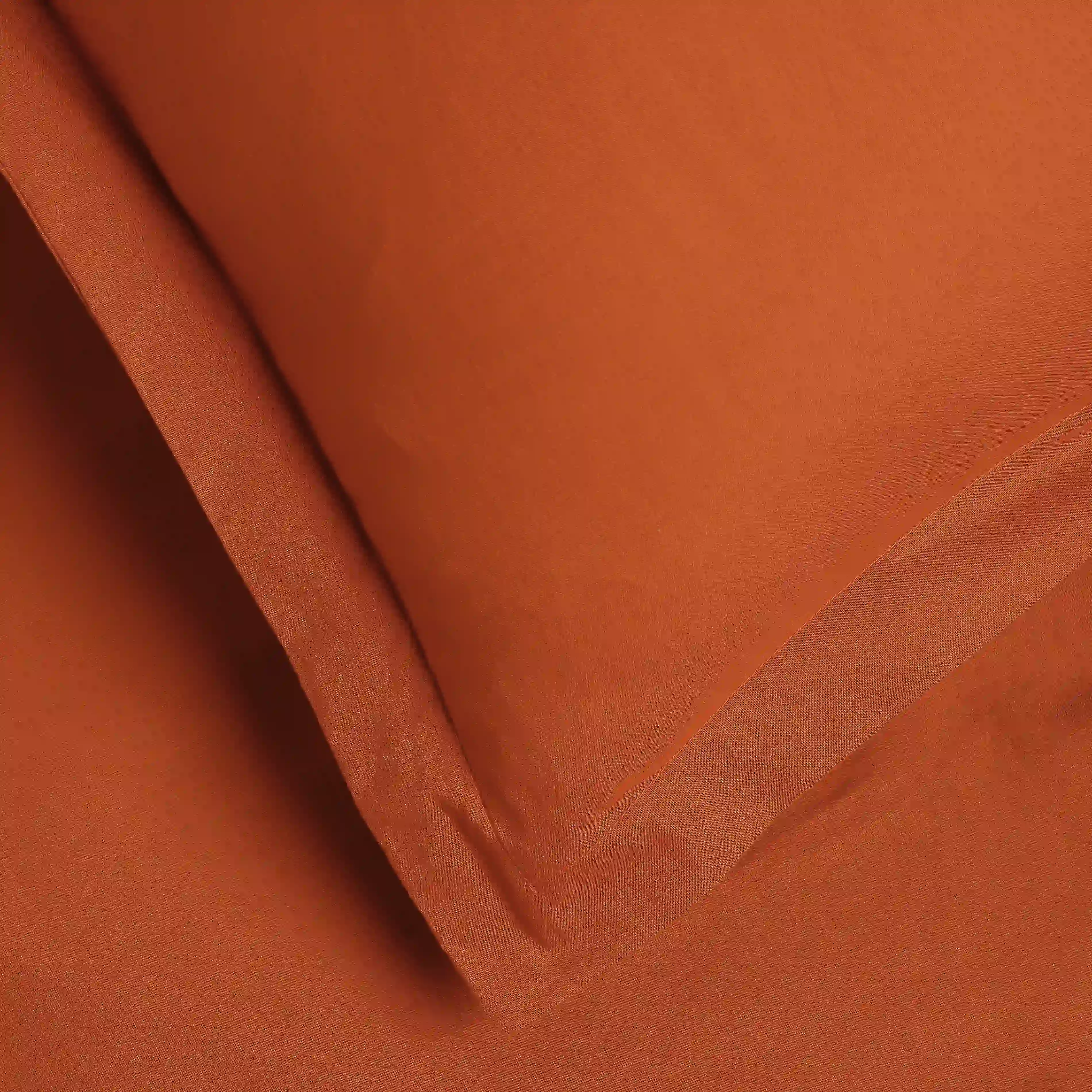 Paleto | Everyday Hues Solid Dyed Cotton Bedsheet Set-Rust - Image 10