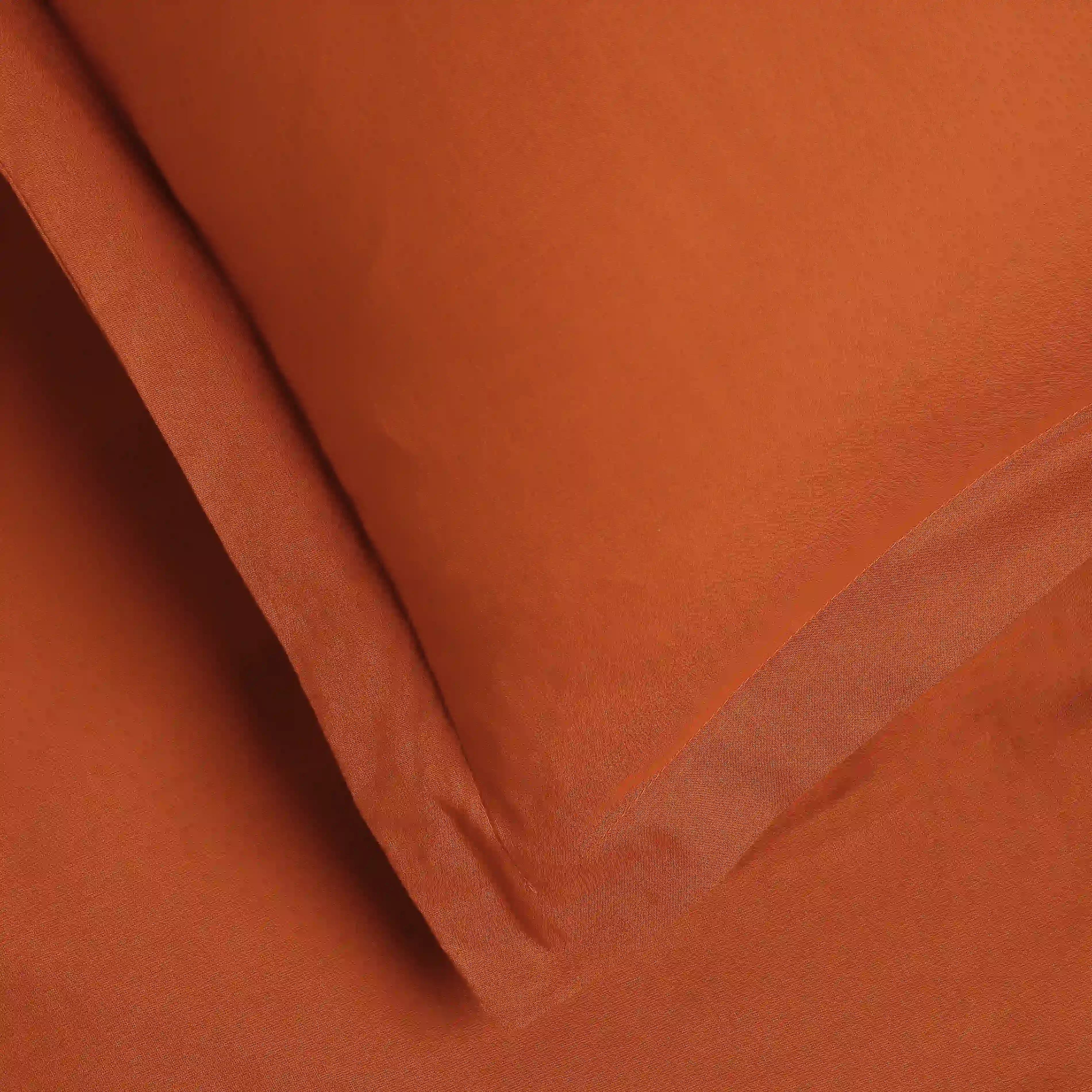 Paleto | Everyday Hues Solid Dyed Cotton Bedsheet Set-Rust - Image 5