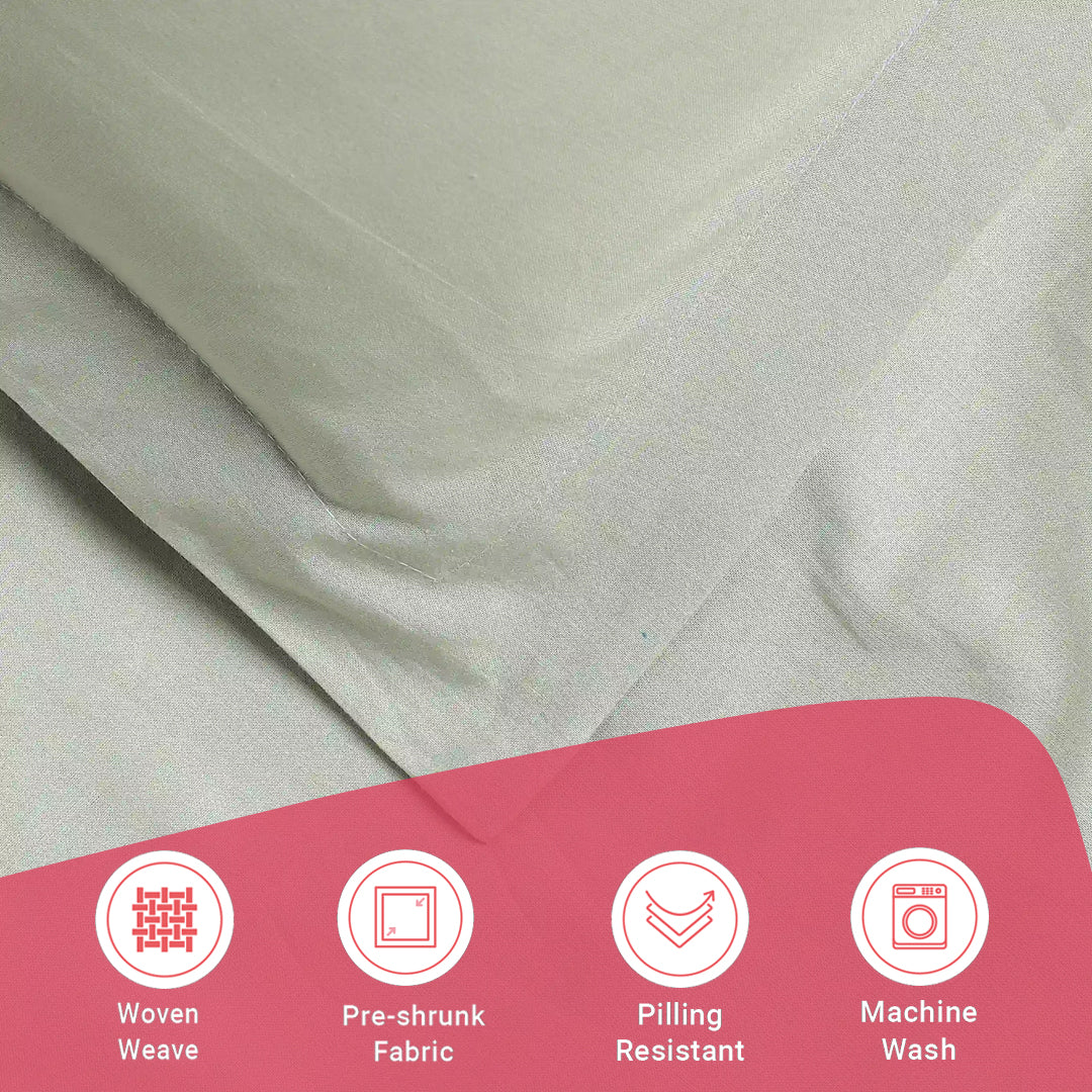 Paleto | Everyday Hues Solid Dyed Cotton Bedsheet Set-Silver - Image 17
