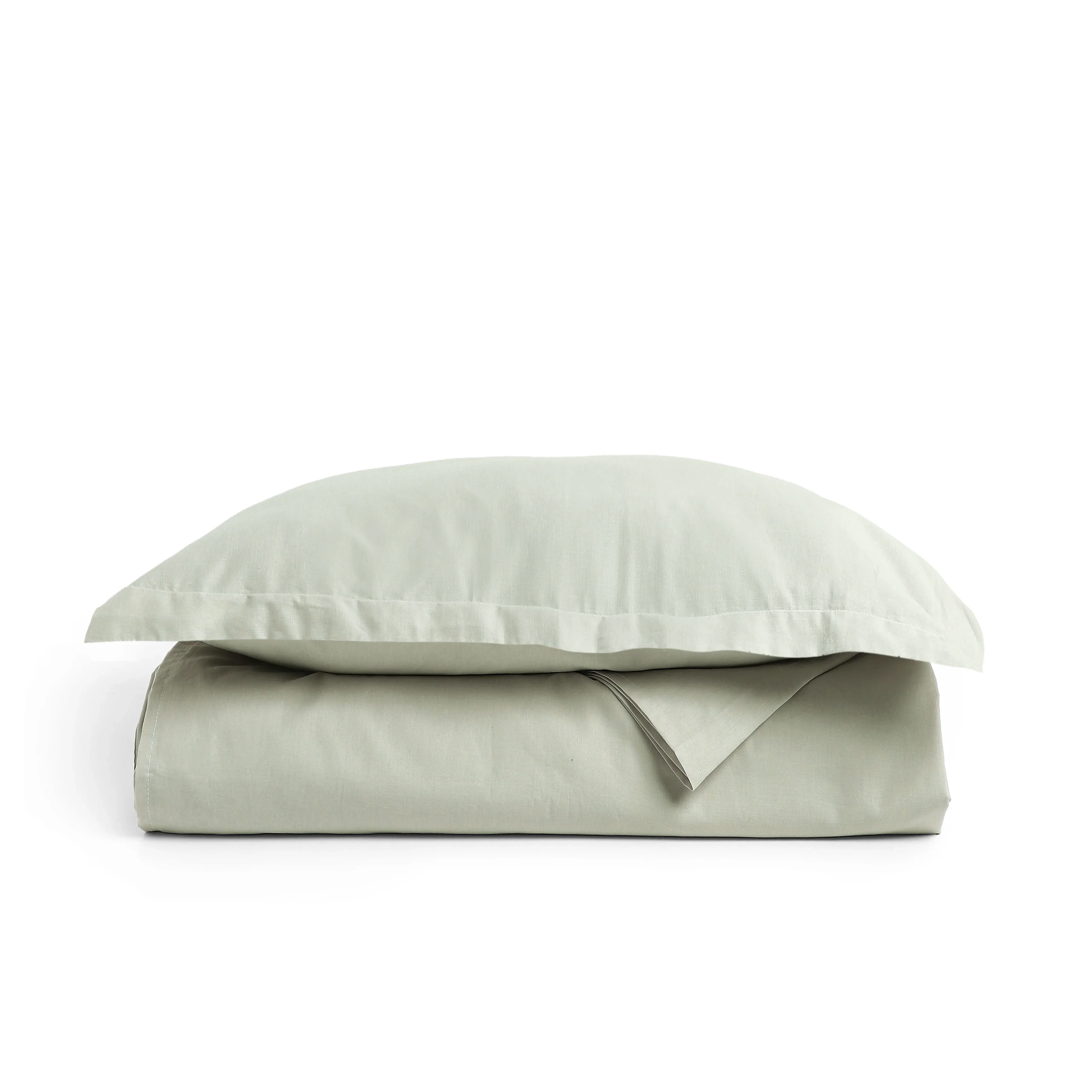 Paleto | Everyday Hues Solid Dyed Cotton Bedsheet Set-Silver - Image 4