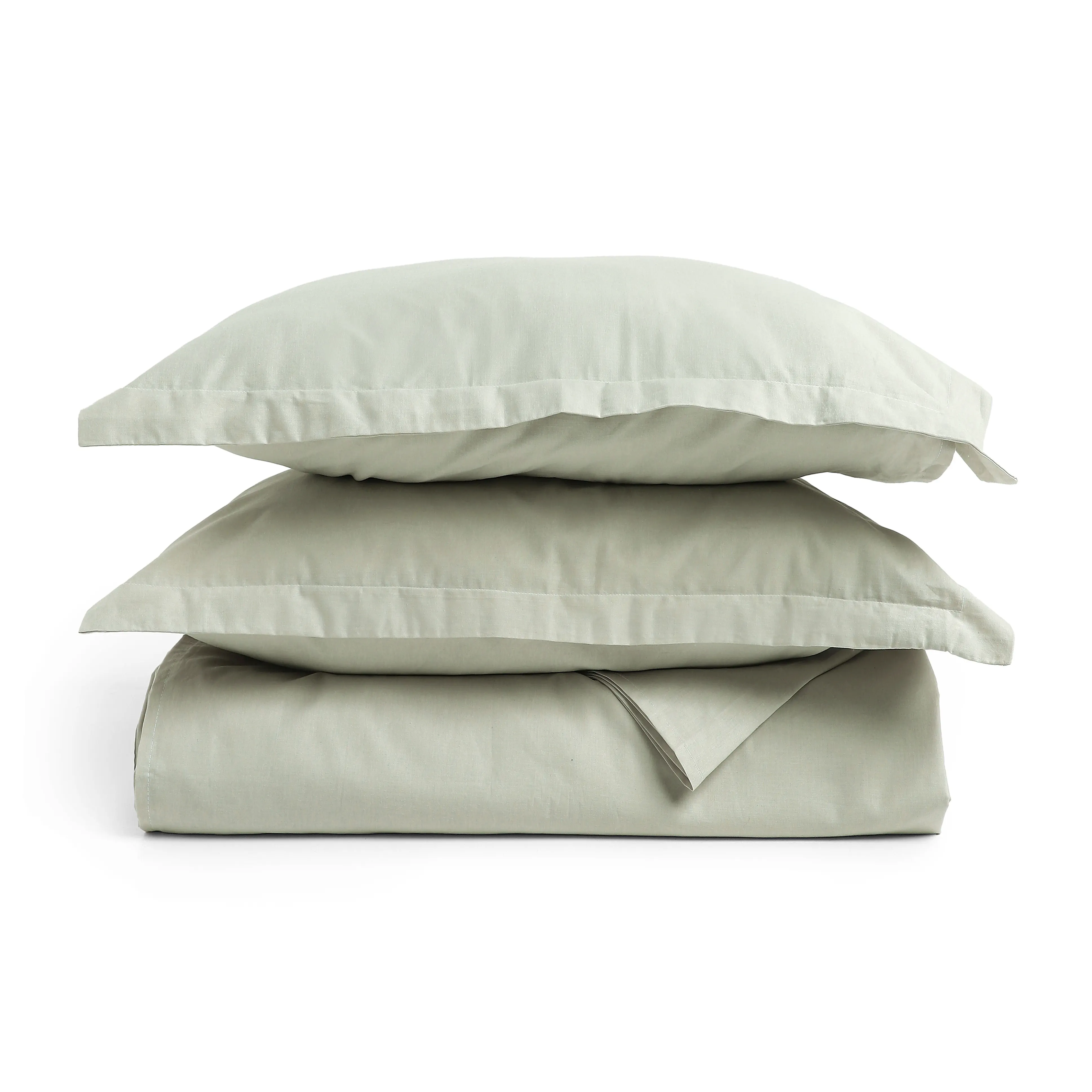 Paleto | Everyday Hues Solid Dyed Cotton Bedsheet Set-Silver - Image 9
