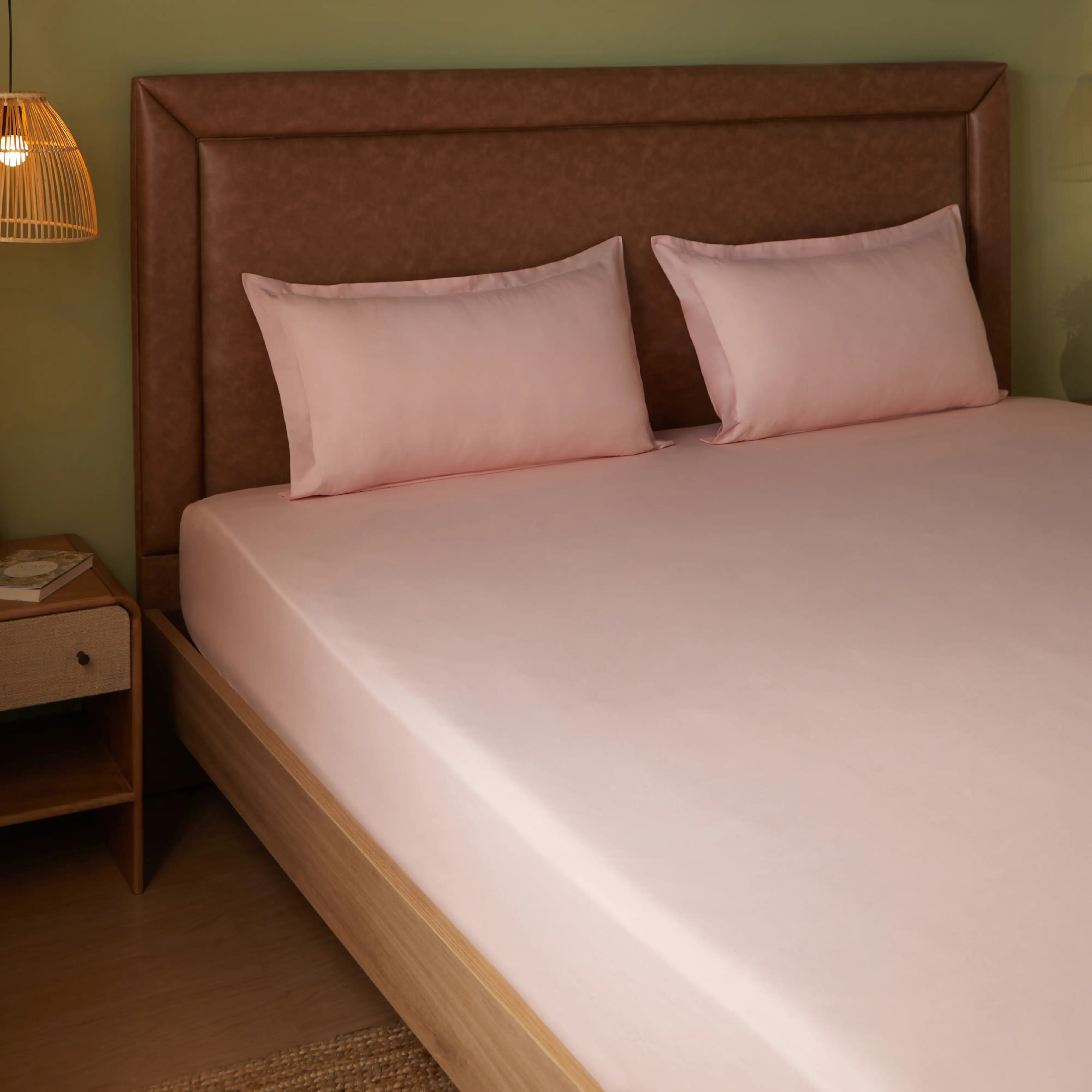 Paleto | Everyday Hues Solid Dyed Cotton Bedsheet Set-Veiled Rose - Image 11