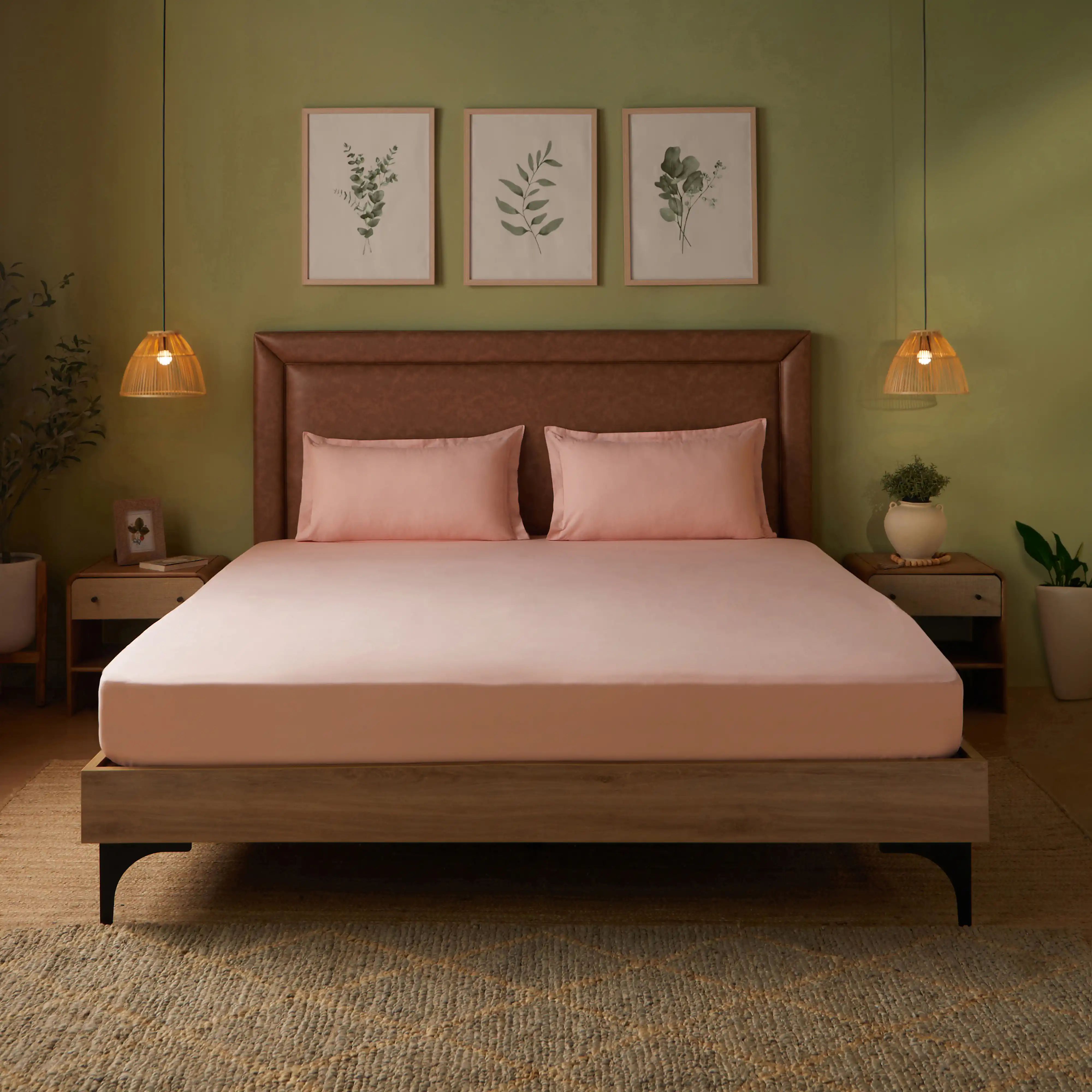 Paleto | Everyday Hues Solid Dyed Cotton Bedsheet Set-Veiled Rose - Image 7