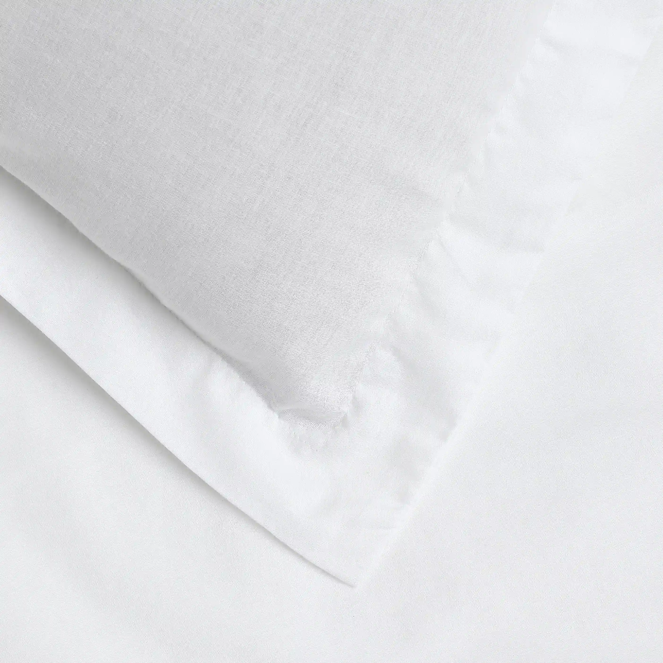 Paleto | Everyday Hues Solid Dyed Cotton Bedsheet Set-White - Image 5