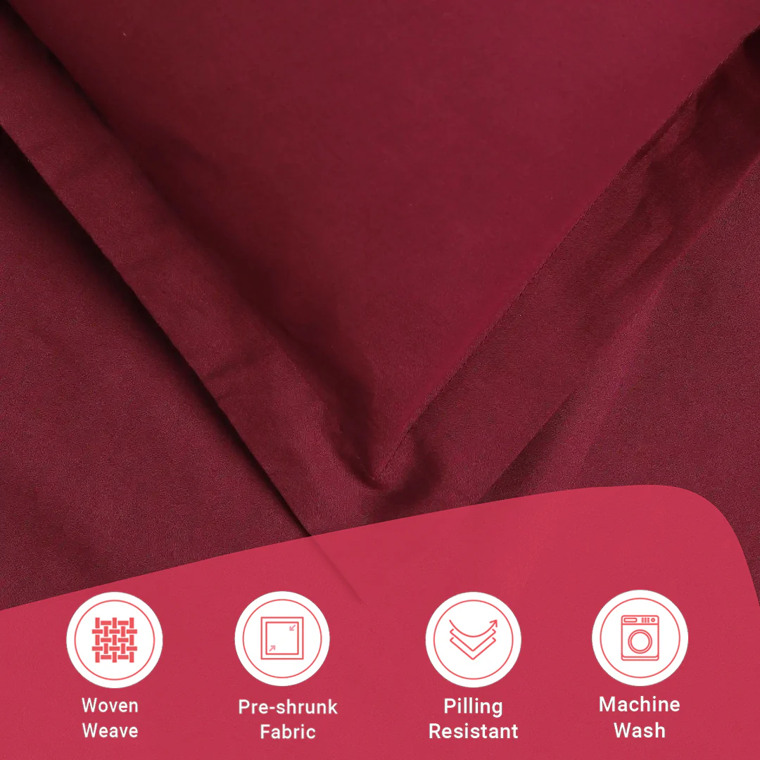 Paleto | Everyday Hues Solid Dyed Cotton Bedsheet Set-Windsor Wine - Image 17