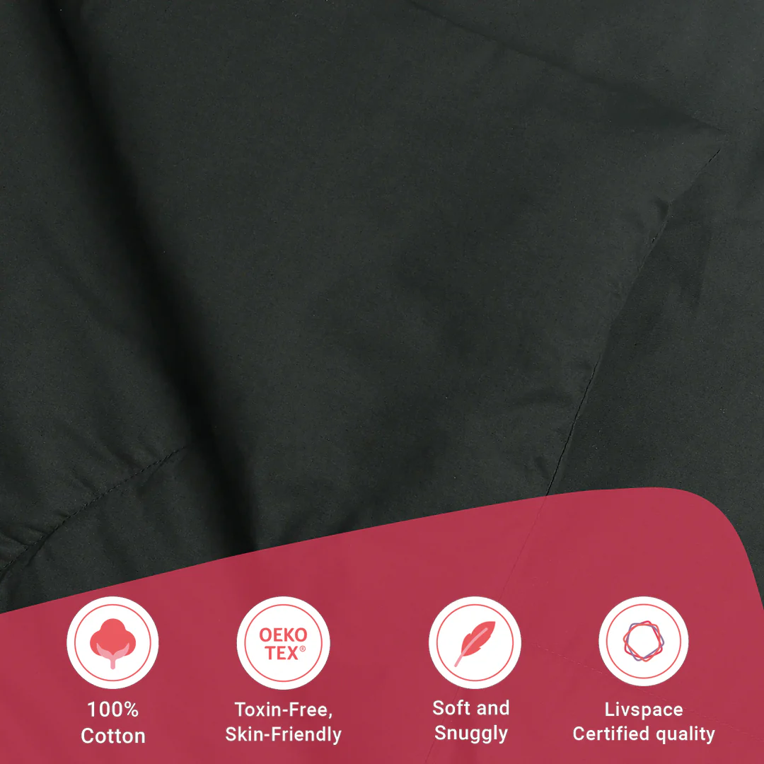 Paleto | Everyday Hues Cotton Solid Dyed 120GSM Comforter-Dark Grey - Image 12
