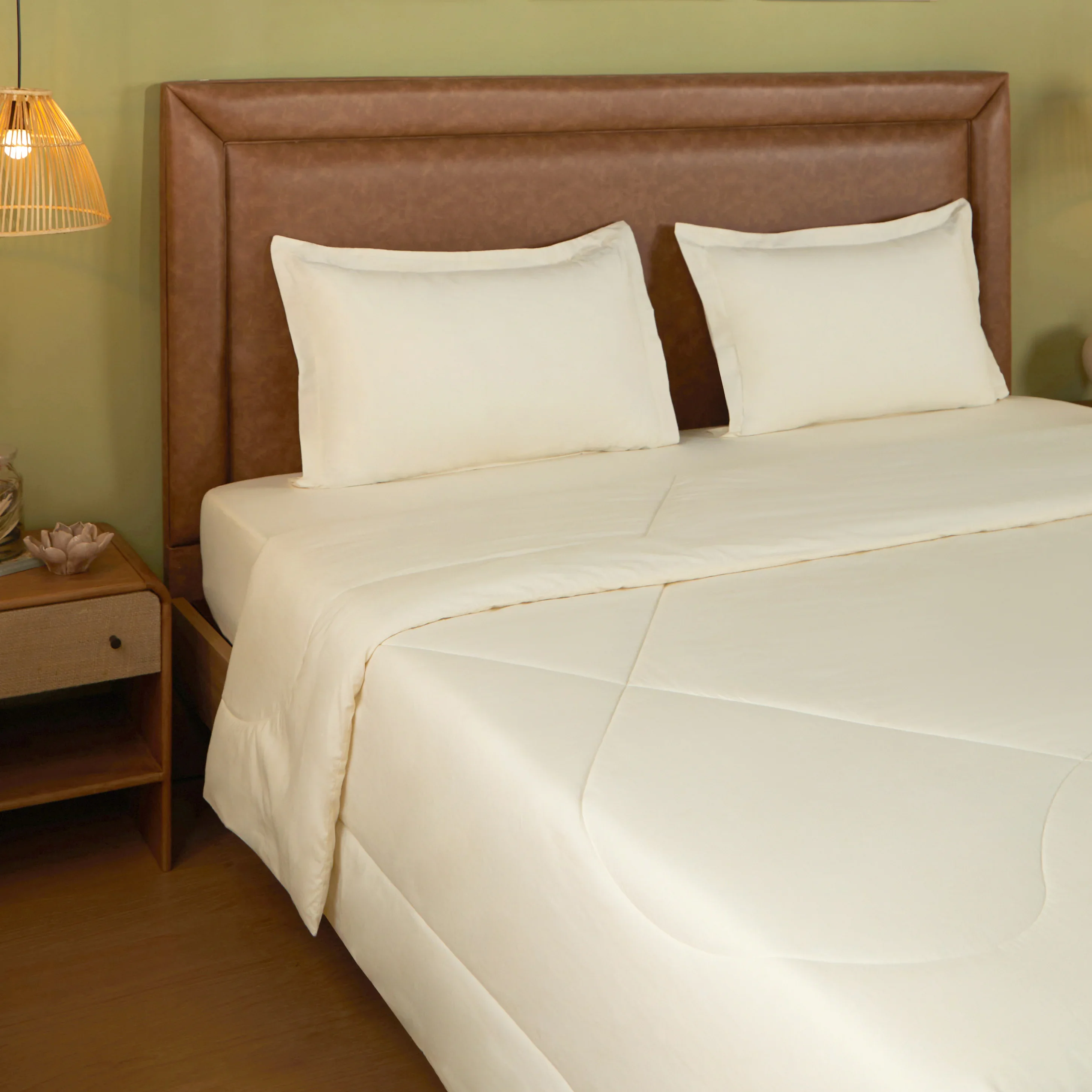 Paleto | Everyday Hues Cotton Solid Dyed 120GSM Comforter-Ivory - Image 6