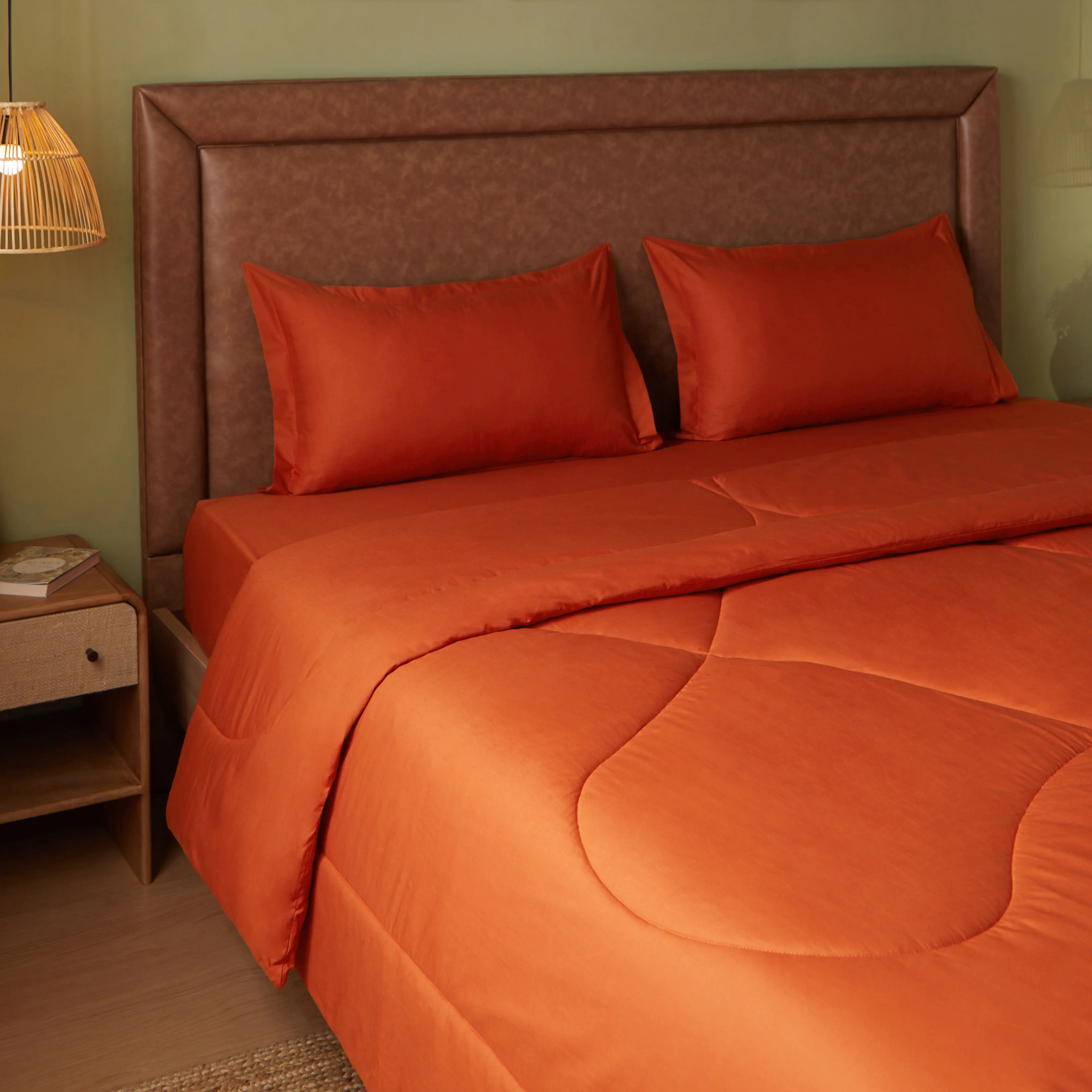 Paleto | Everyday Hues Cotton Solid Dyed 120GSM Comforter-Rust - Image 6