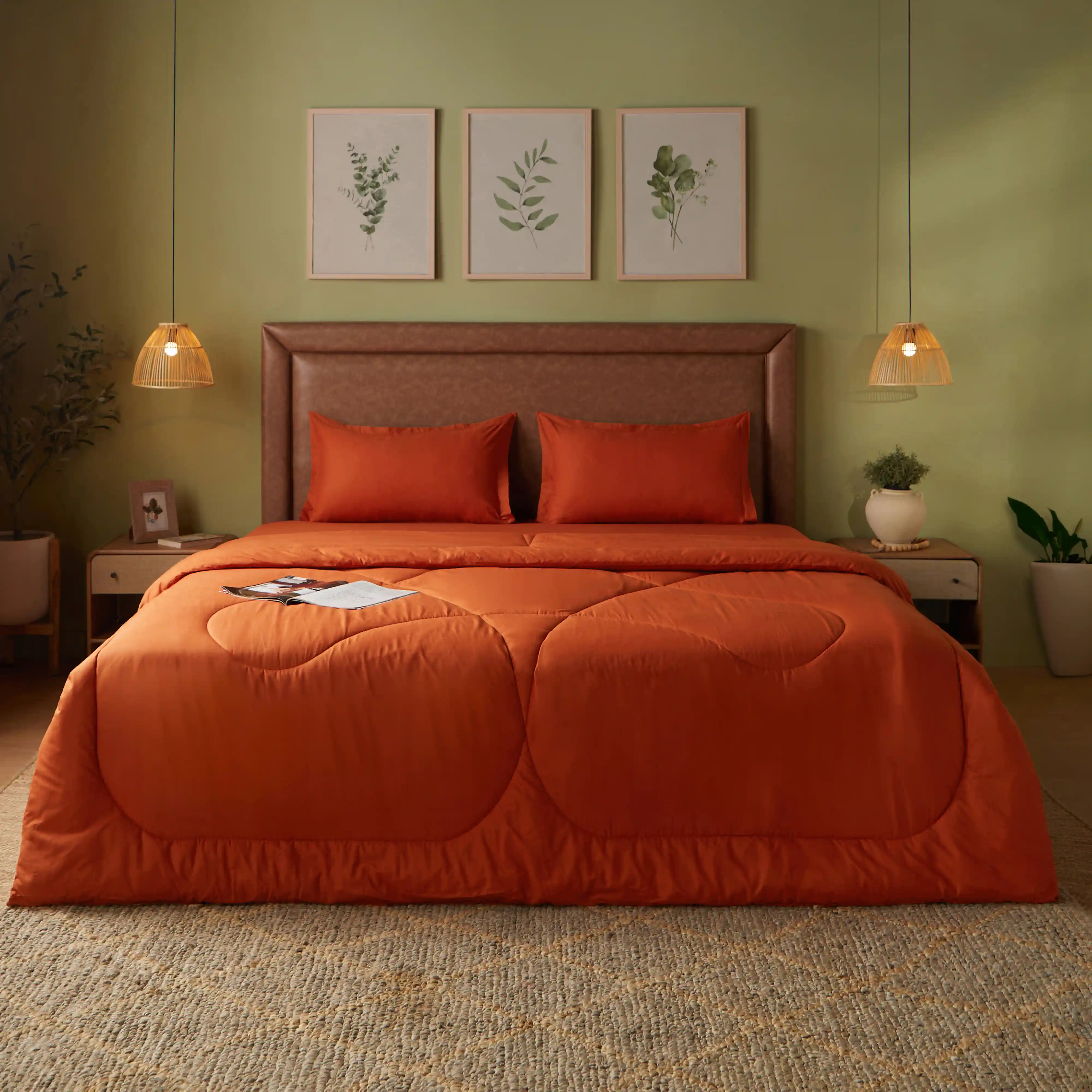 Paleto | Everyday Hues Cotton Solid Dyed 120GSM Comforter-Rust - Image 7