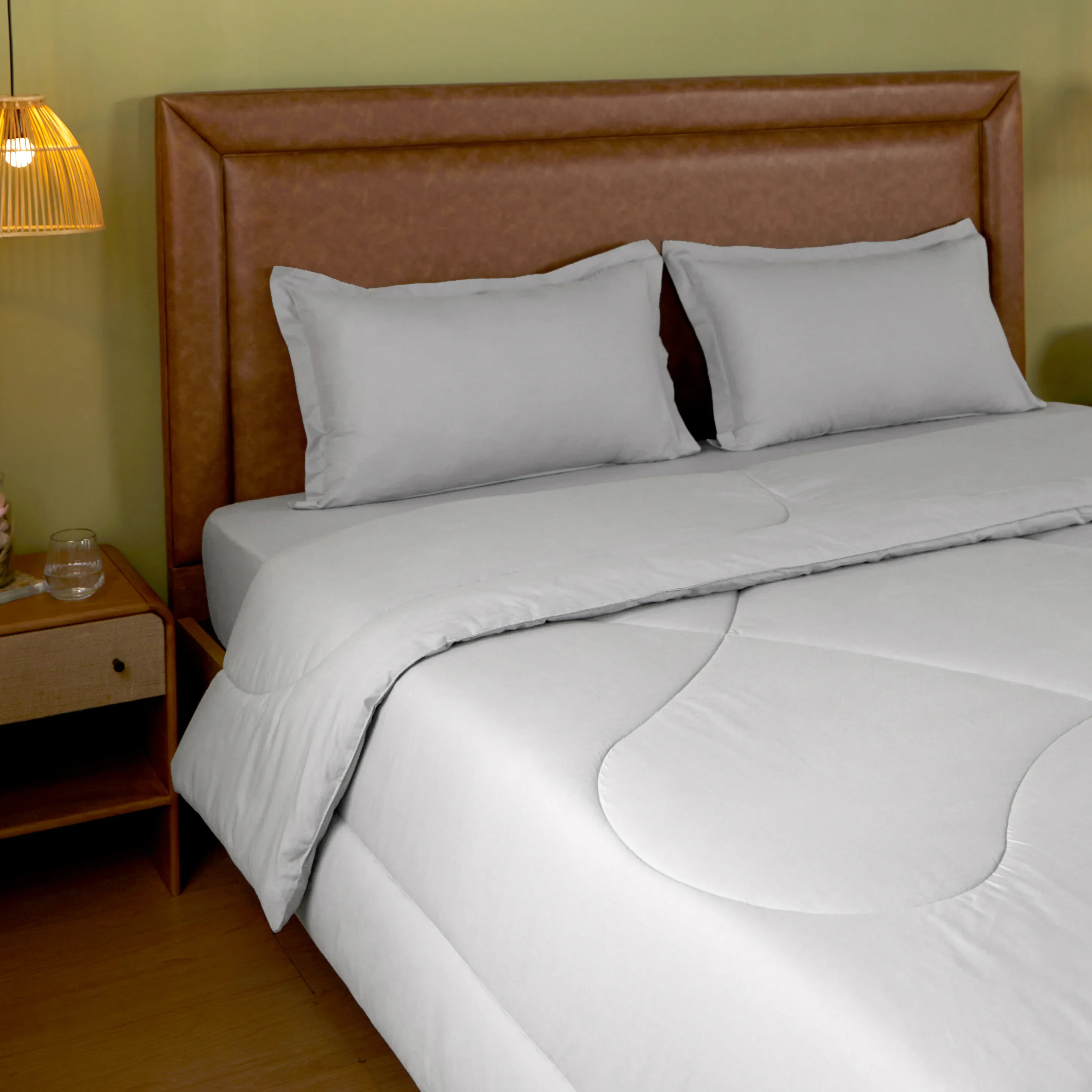 Paleto | Everyday Hues Cotton Solid Dyed 240GSM Comforter for Extra Warmth-Grey - Image 2