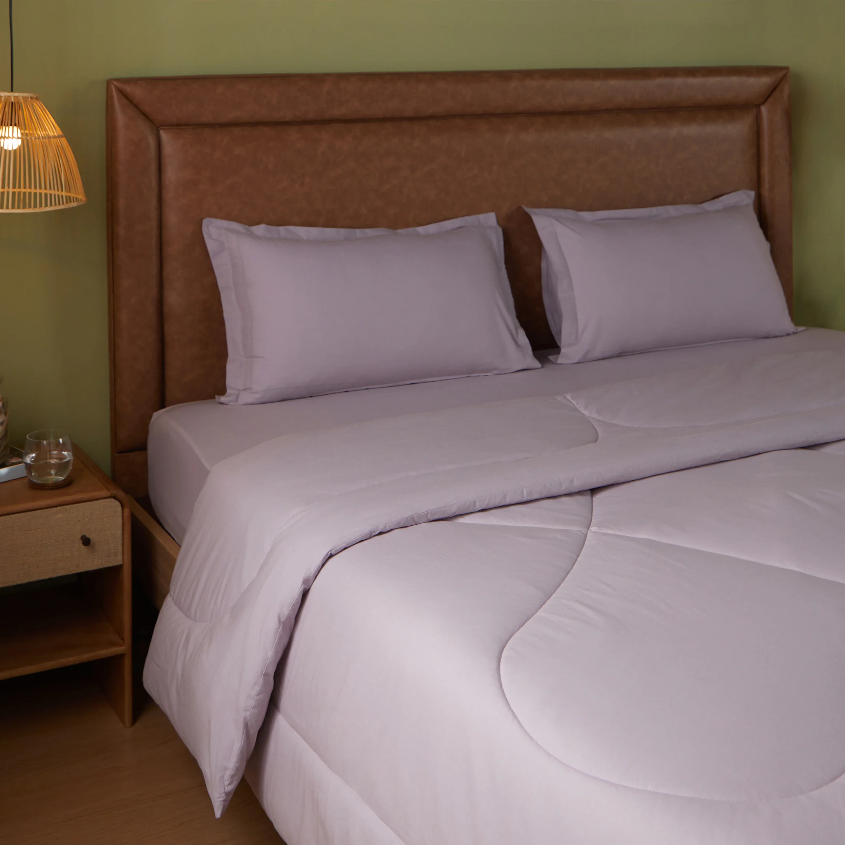 Paleto | Everyday Hues Cotton Solid Dyed 240GSM Comforter for Extra Warmth-Grey Lavender - Image 2