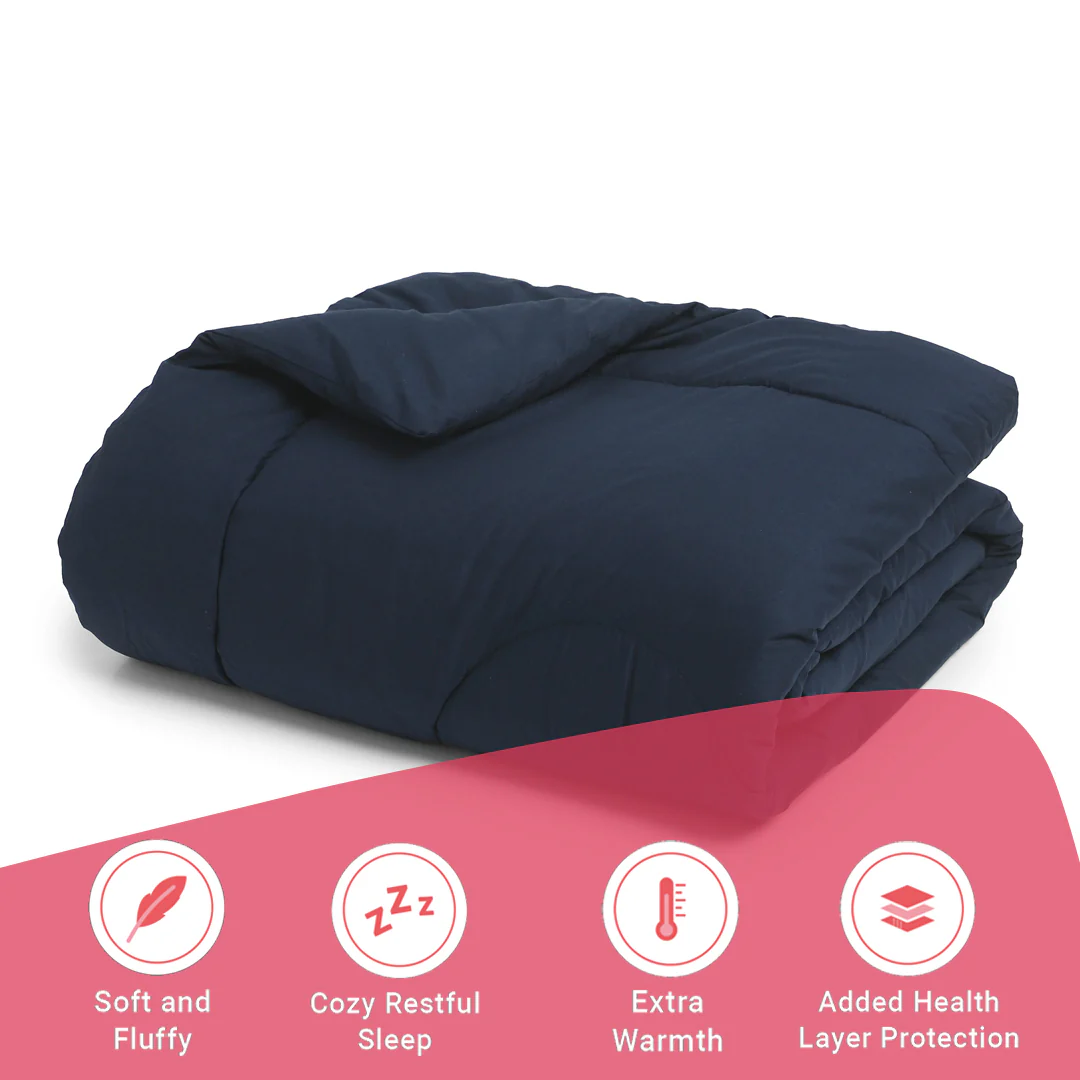 Paleto | Everyday Hues Cotton Solid Dyed 240GSM Comforter for Extra Warmth-Navy - Image 6