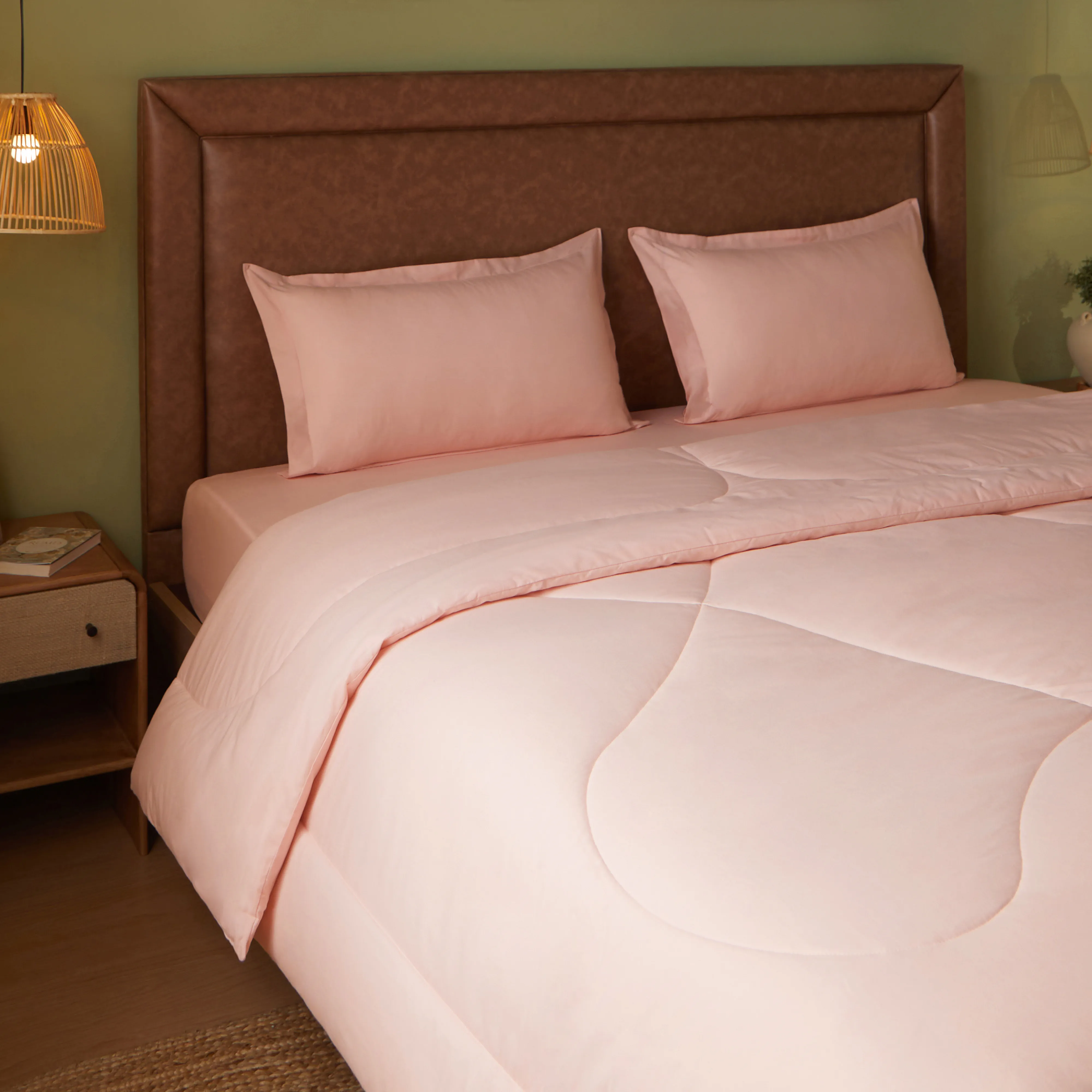 Paleto | Everyday Hues Cotton Solid Dyed 240GSM Comforter for Extra Warmth-Veiled Rose - Image 2