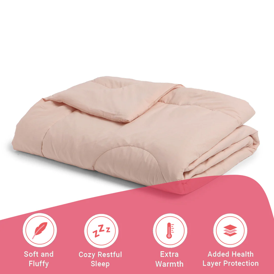 Paleto | Everyday Hues Cotton Solid Dyed 240GSM Comforter for Extra Warmth-Veiled Rose - Image 6