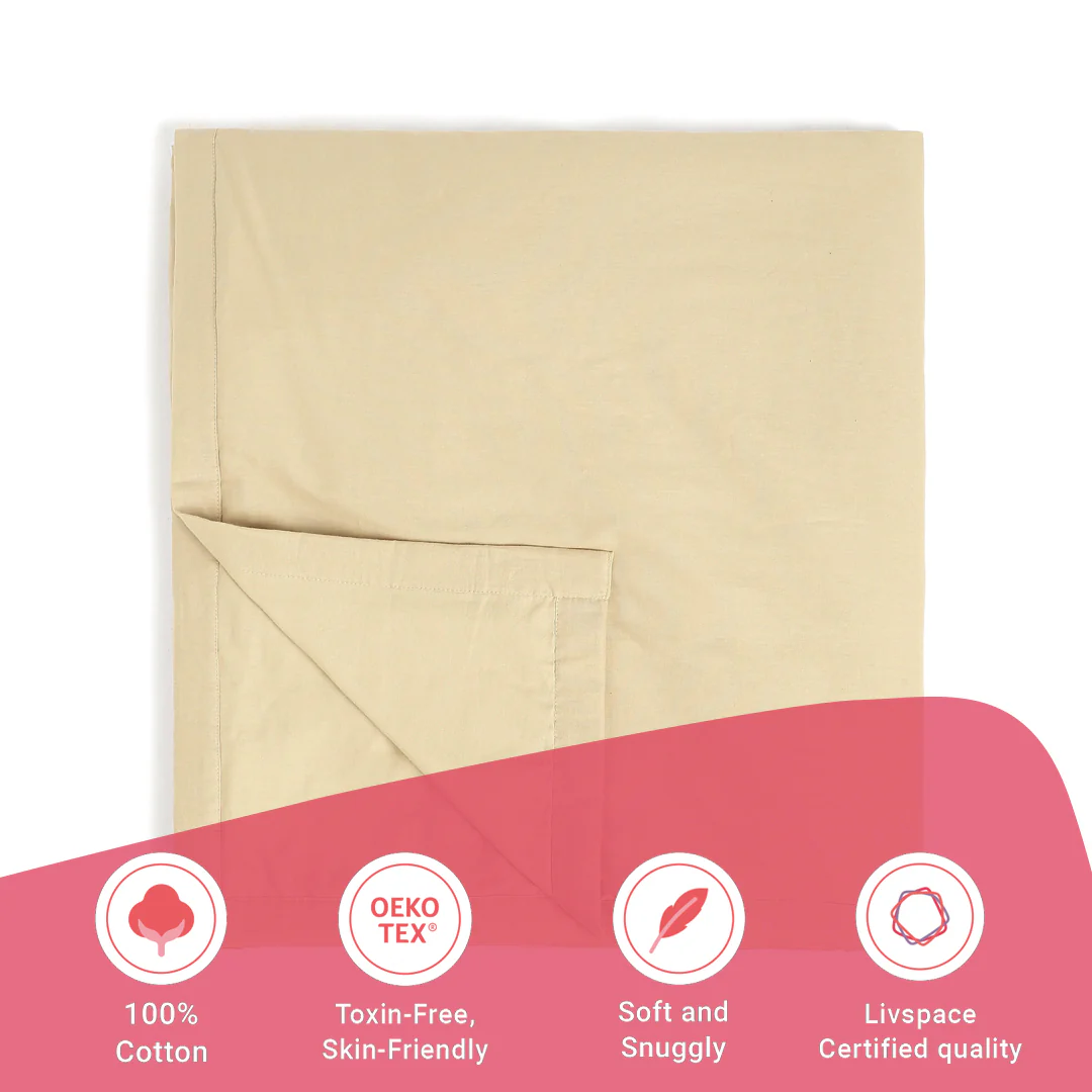 Paleto | Everyday Hues Cotton Solid Dyed Dohar with Super Soft Flannel Layering-Beige - Image 11