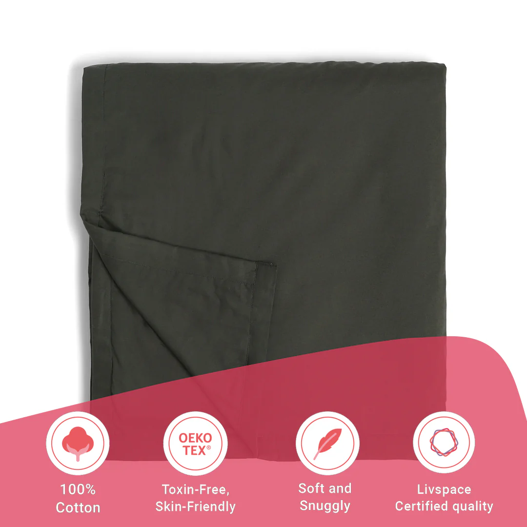 Paleto | Everyday Hues Cotton Solid Dyed Dohar with Super Soft Flannel Layering-Dark Grey - Image 11