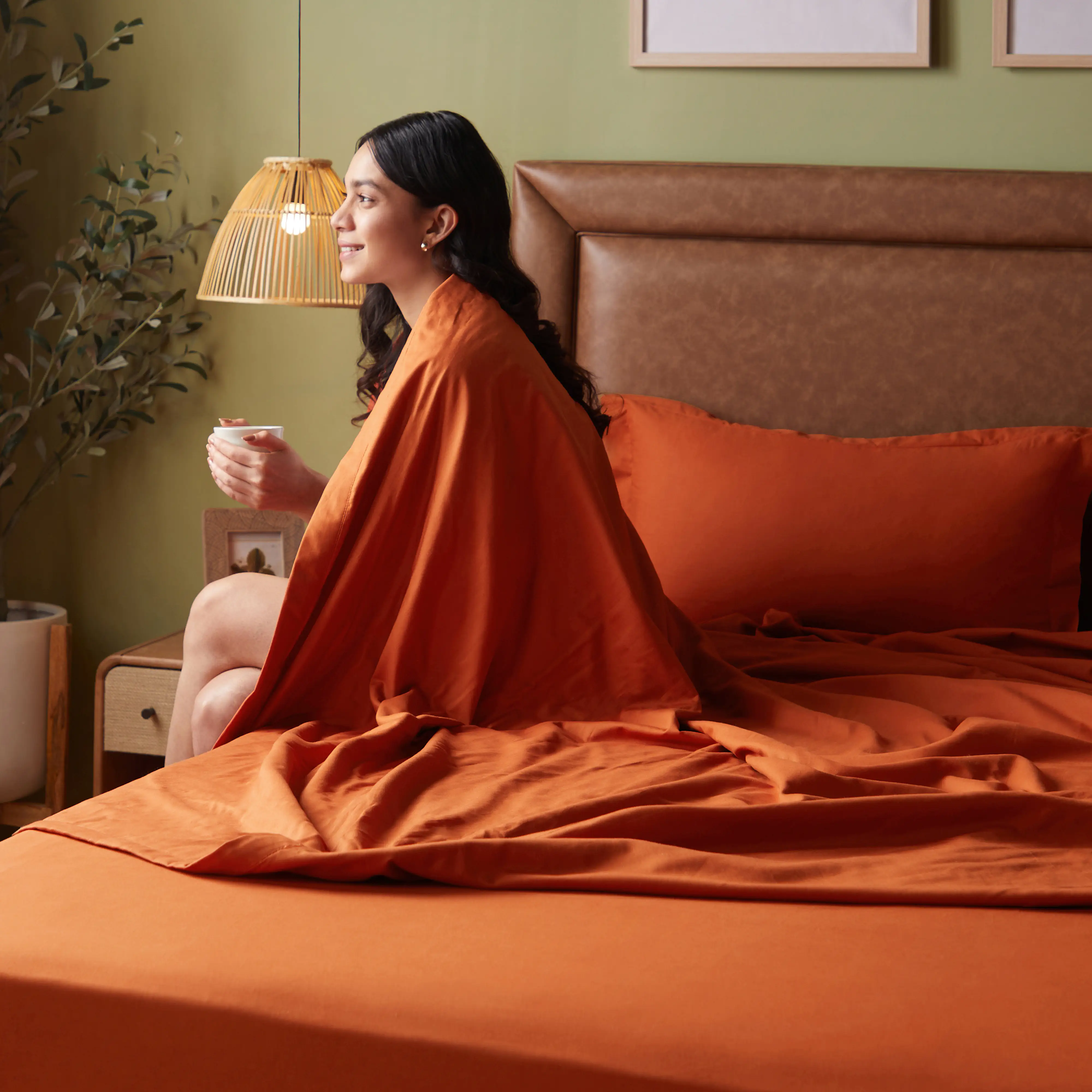 Paleto | Everyday Hues Cotton Solid Dyed Dohar with Super Soft Flannel Layering-Rust - Image 3