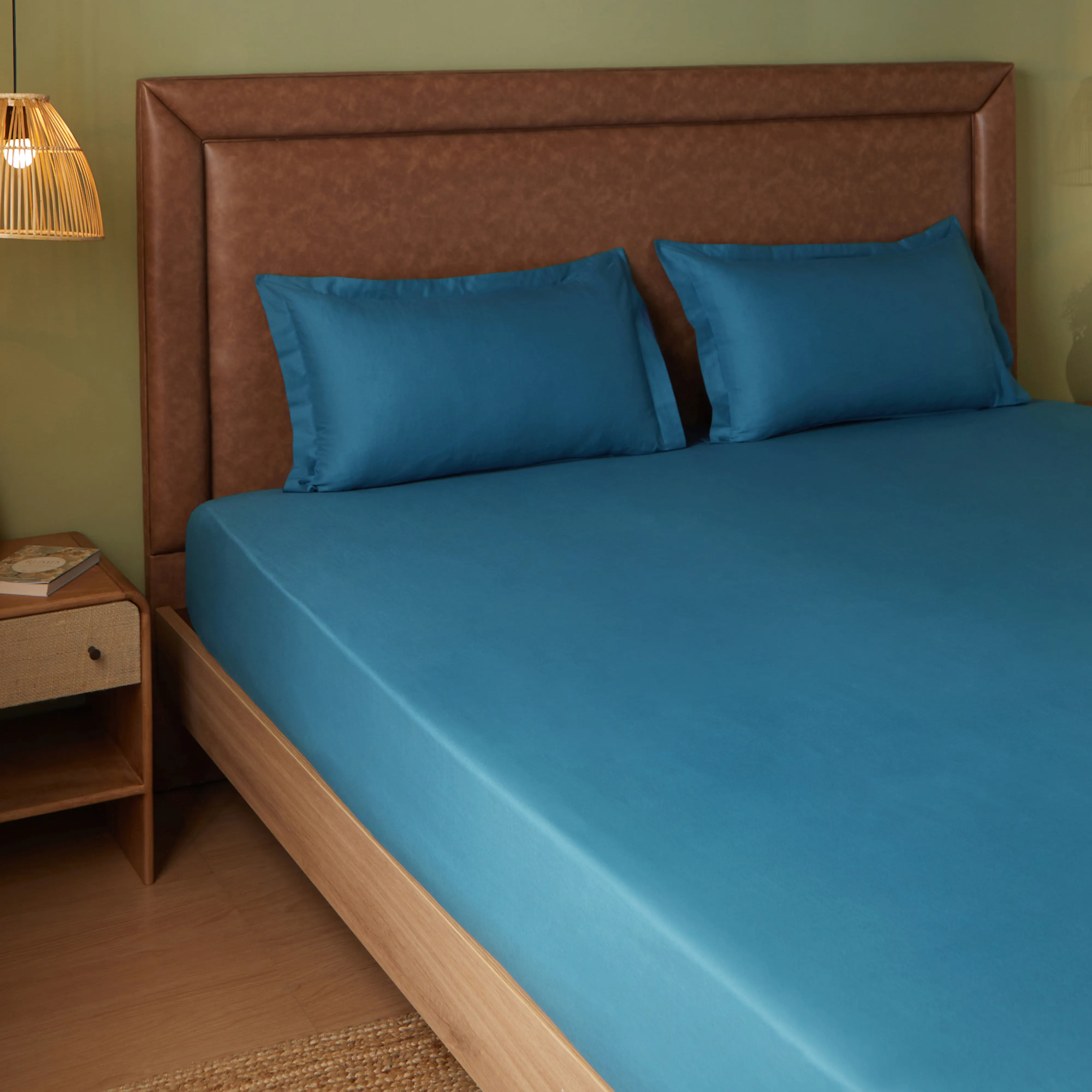 Paleto | Everyday Hues Solid Dyed Cotton Fitted Sheet Set-Mineral