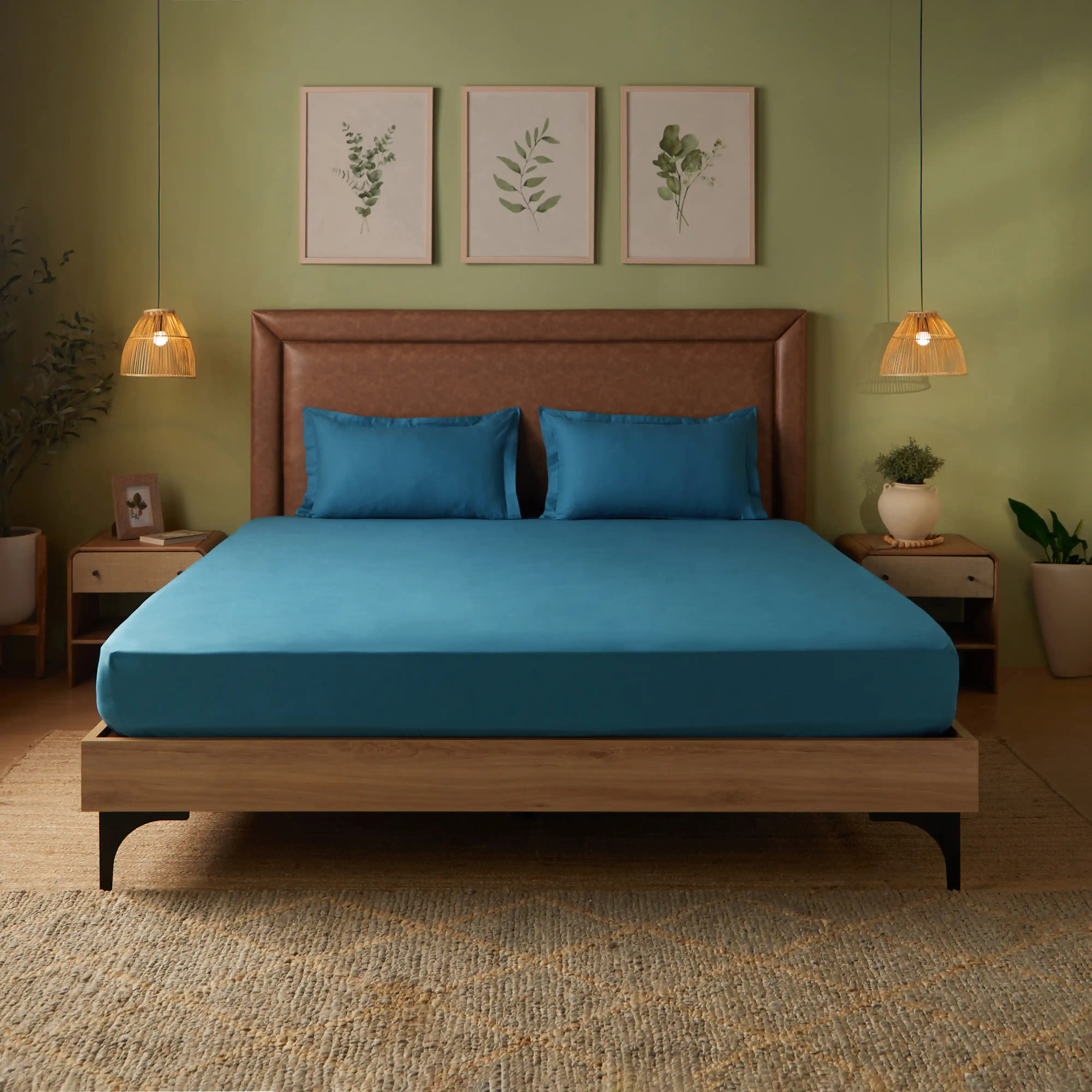 Paleto | Everyday Hues Solid Dyed Cotton Fitted Sheet Set-Mineral - Image 2