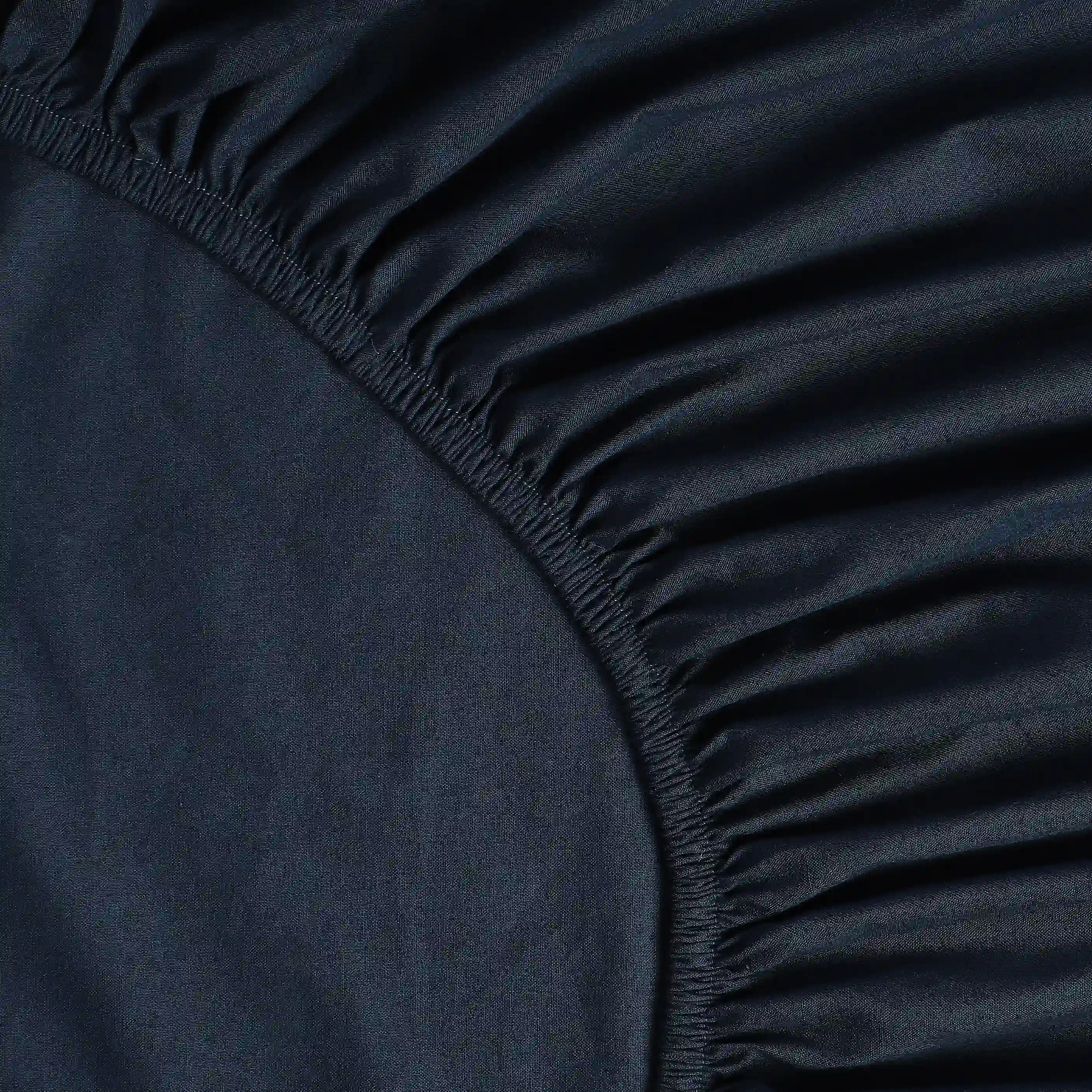 Paleto | Everyday Hues Solid Dyed Cotton Fitted Sheet Set-Navy - Image 14