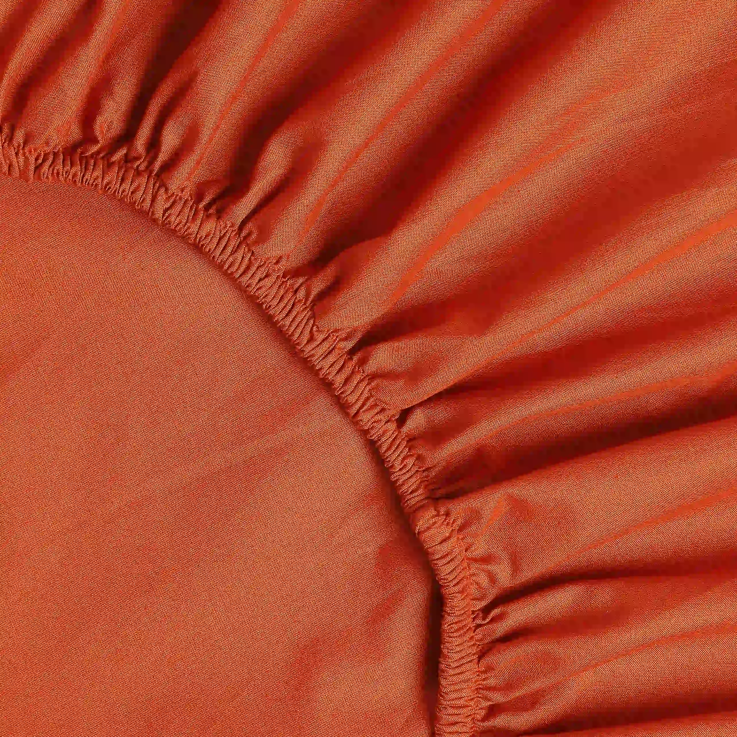 Paleto | Everyday Hues Solid Dyed Cotton Fitted Sheet Set-Rust - Image 7