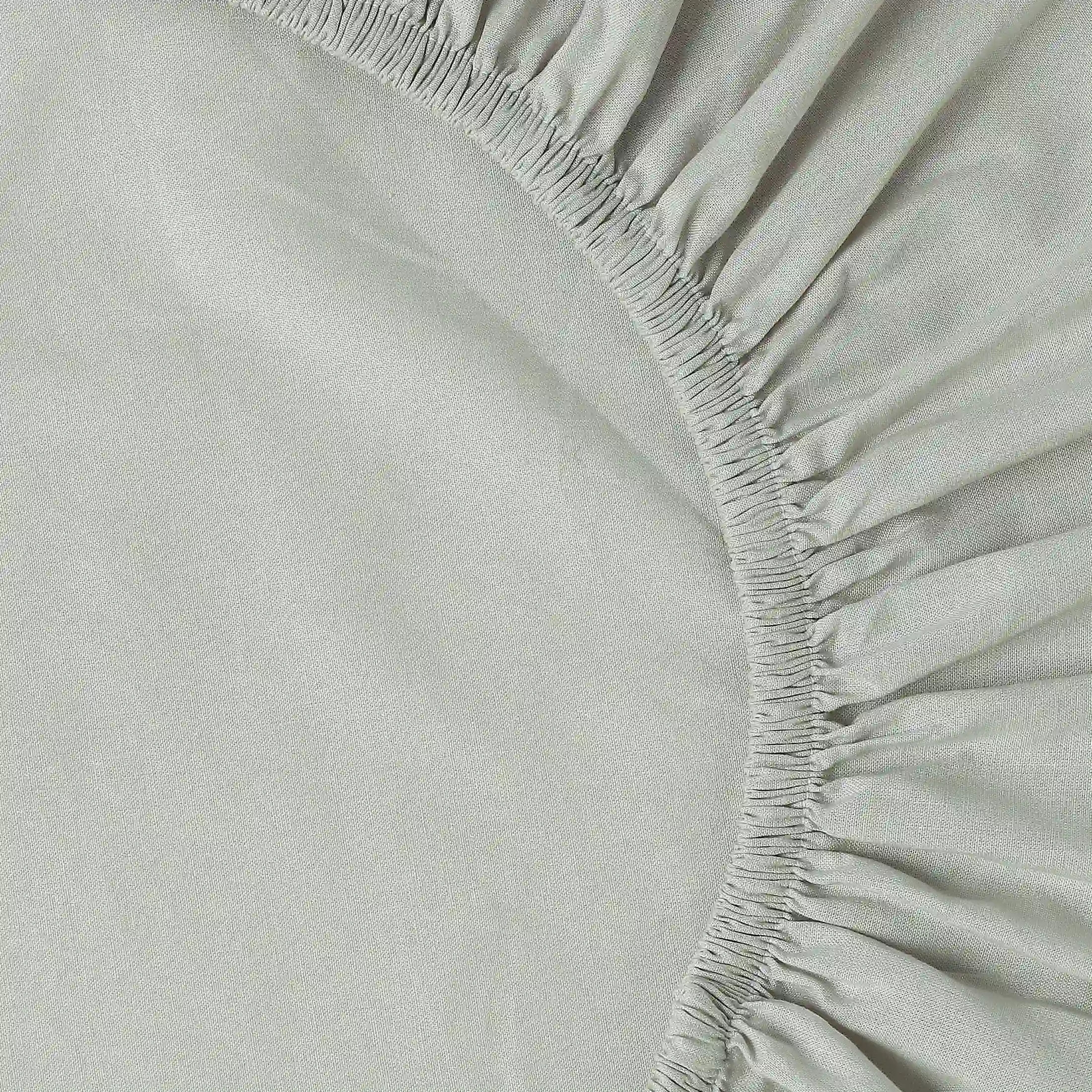 Paleto | Everyday Hues Solid Dyed Cotton Fitted Sheet Set-Silver - Image 14