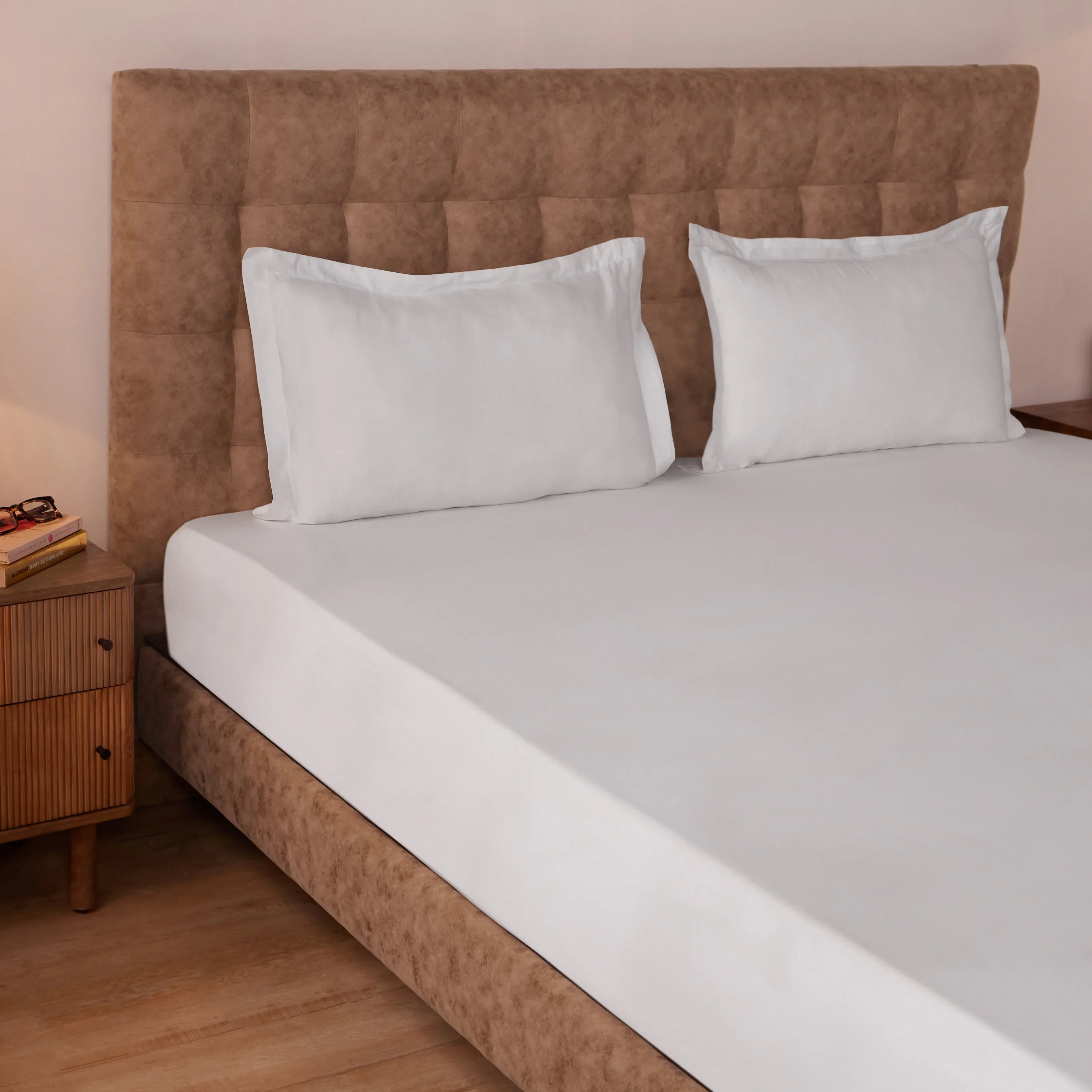 Paleto | Everyday Hues Solid Dyed Cotton Fitted Sheet Set-White - Image 8