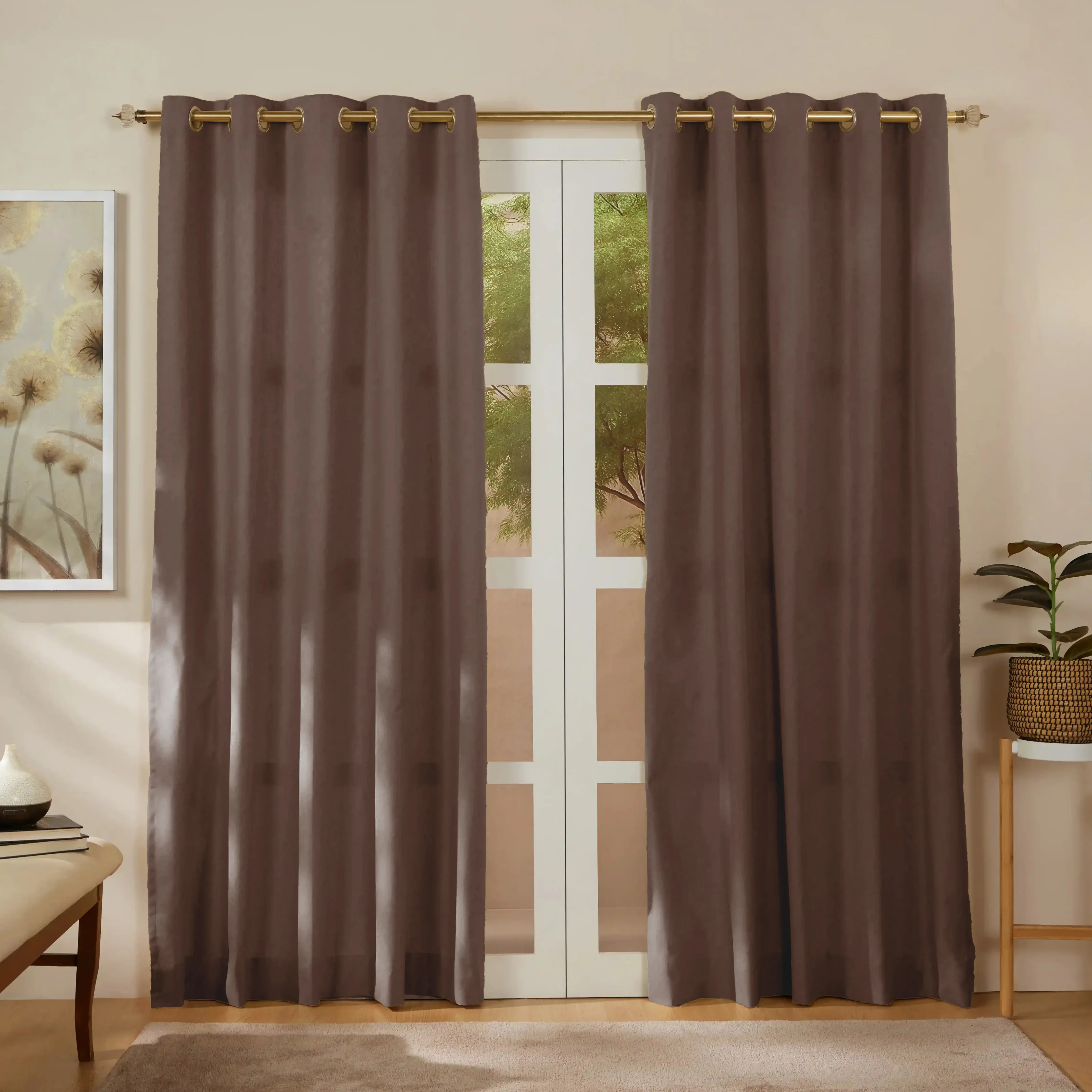Pelushe Set Of 2 100% Cotton Solid Readymade Curtains | Everyday Hues - Image 63
