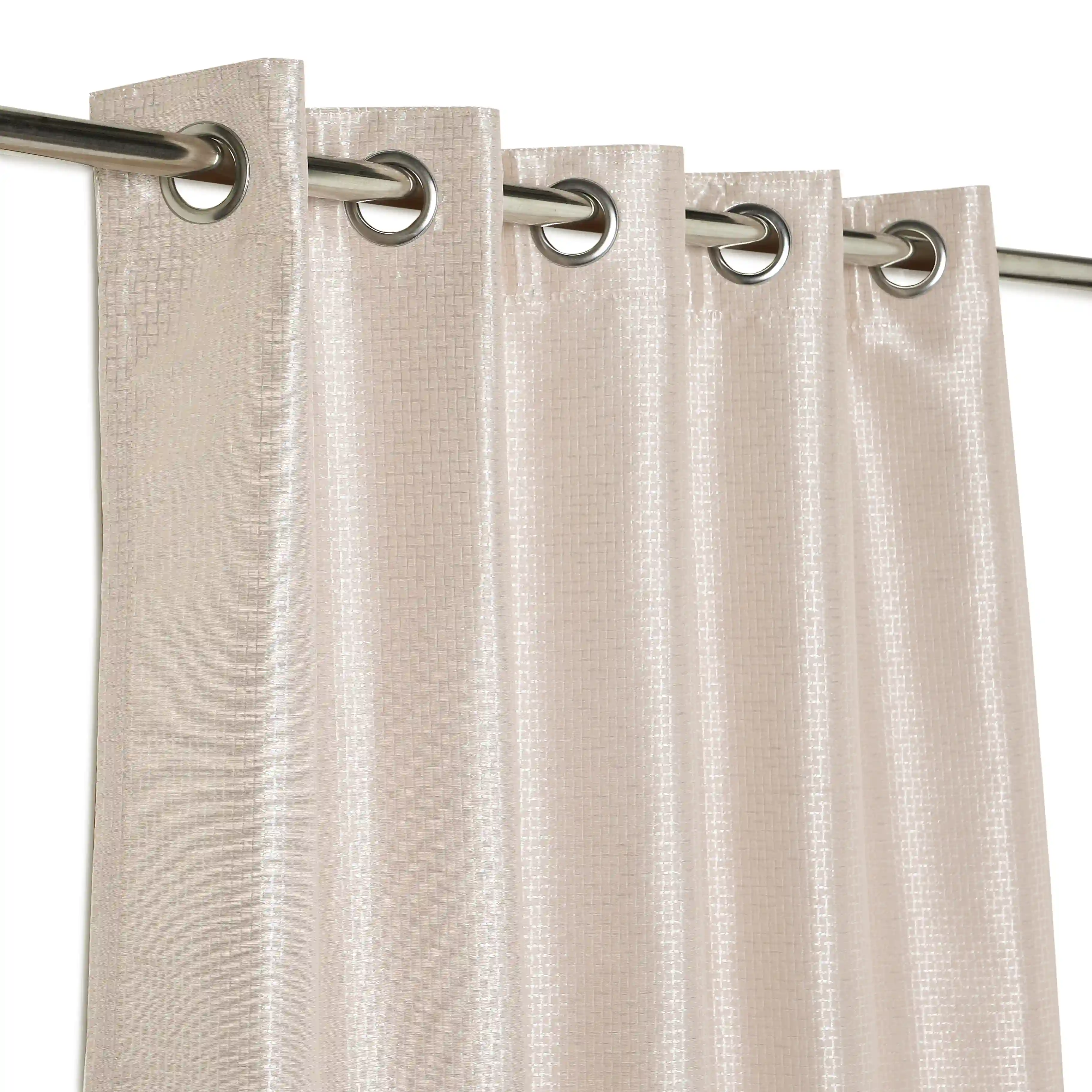 Pelushe Set Of 2 Solid Readymade Curtains | Checkered Nature - Image 26