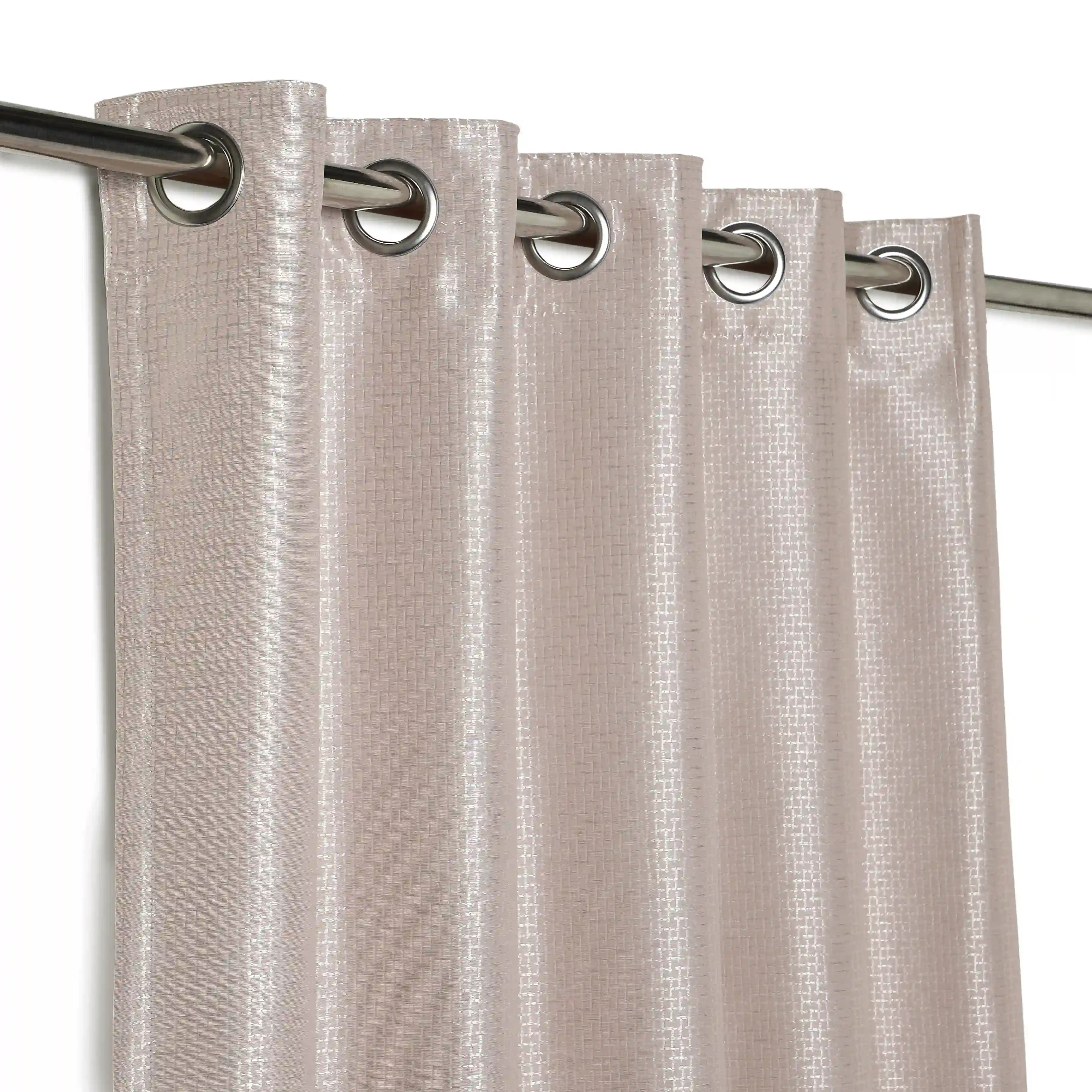 Pelushe Set Of 2 Solid Readymade Curtains | Checkered Nature - Image 30