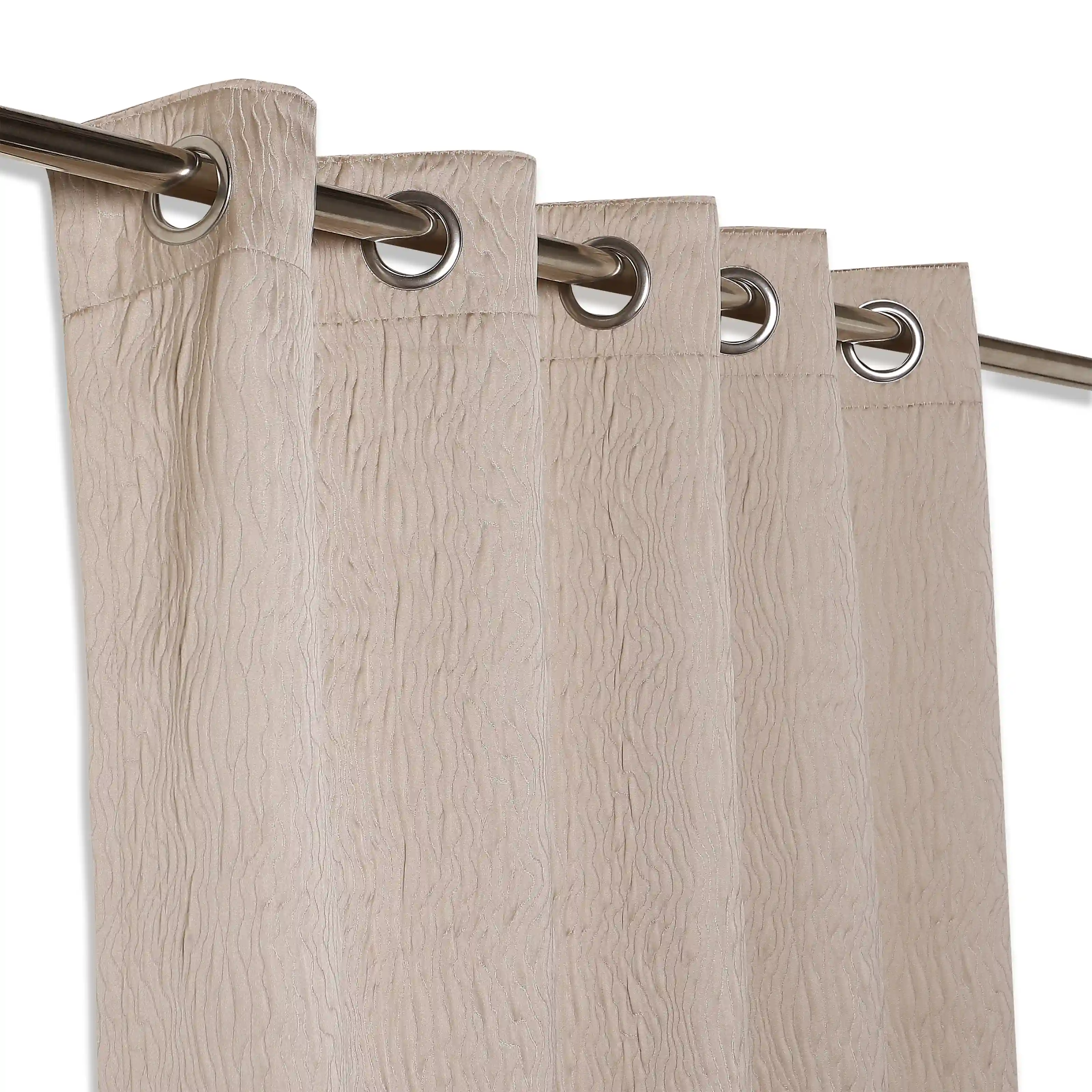 Pelushe Set Of 2 Textured Readymade Curtains | Nature Flow - Image 10