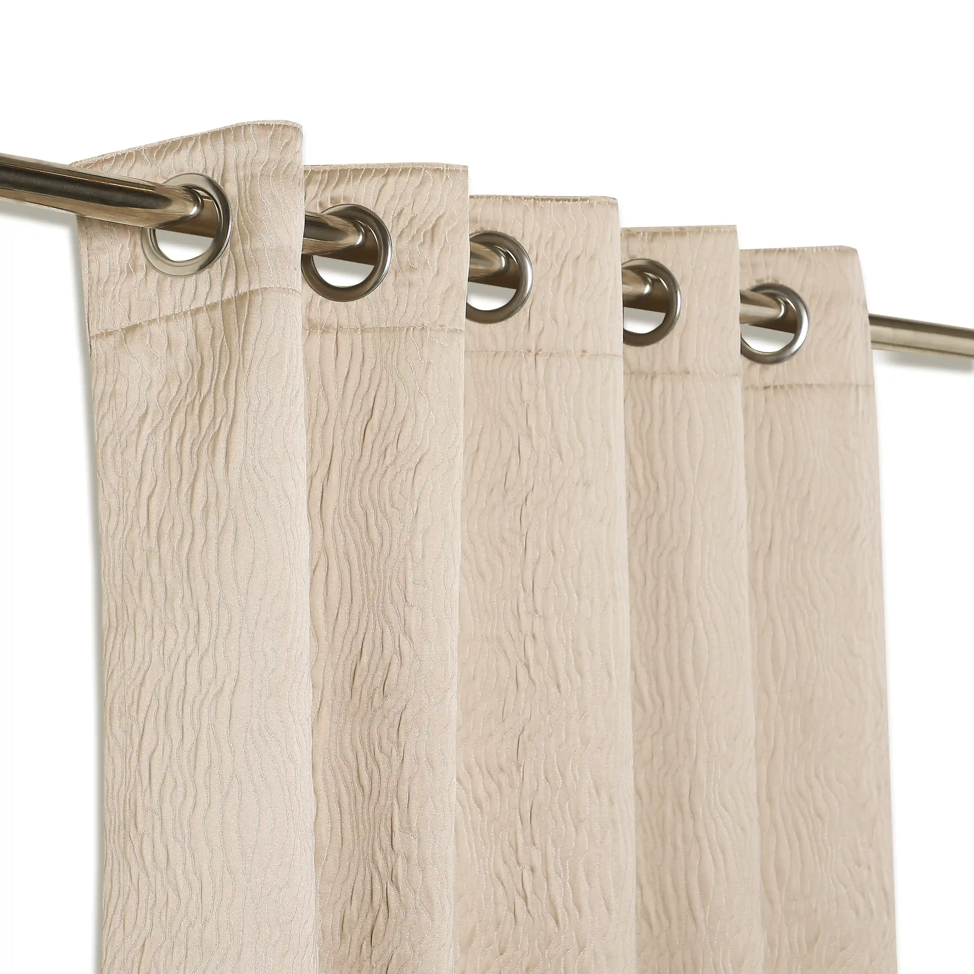 Pelushe Set Of 2 Textured Readymade Curtains | Nature Flow - Image 14