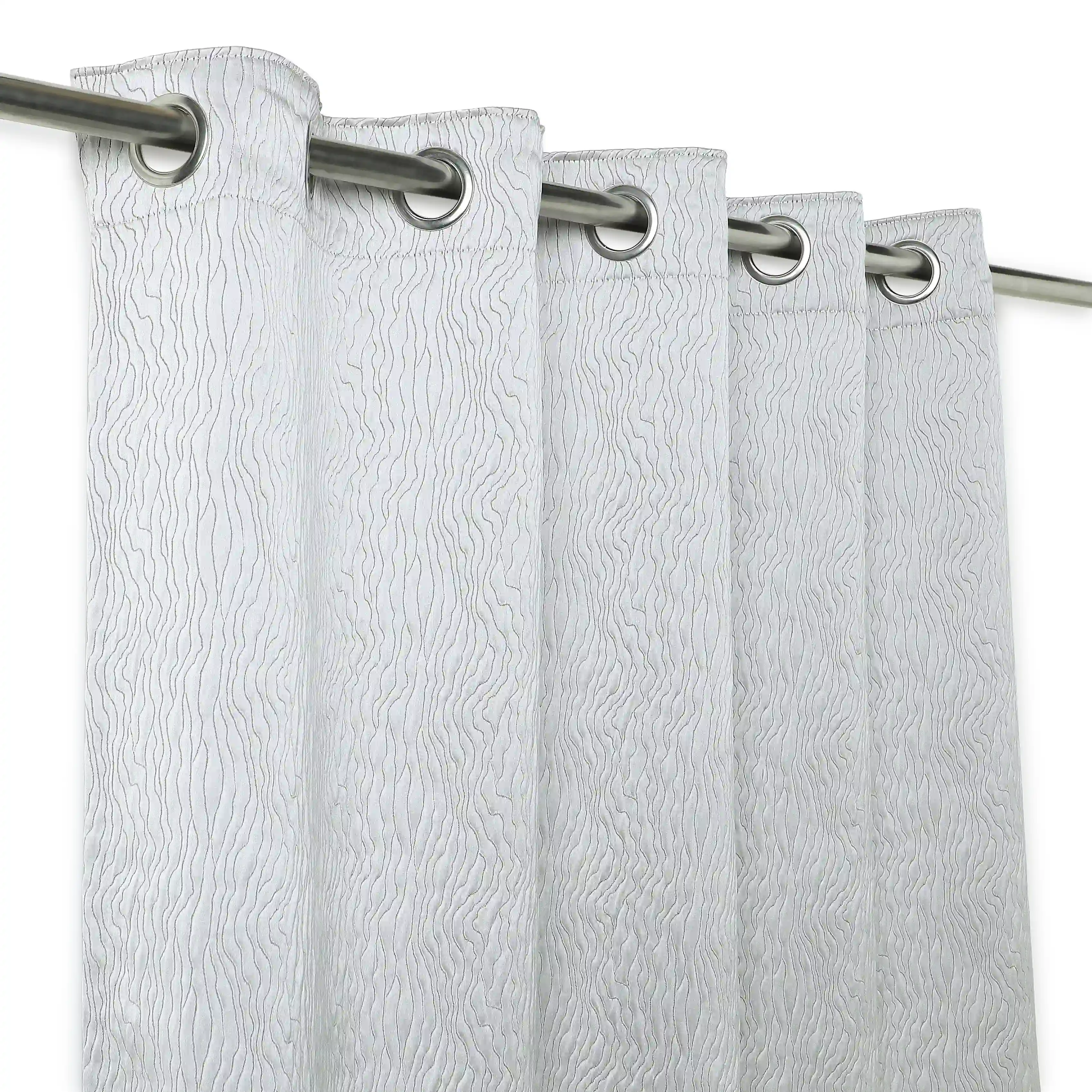 Pelushe Set Of 2 Textured Readymade Curtains | Nature Flow - Image 18