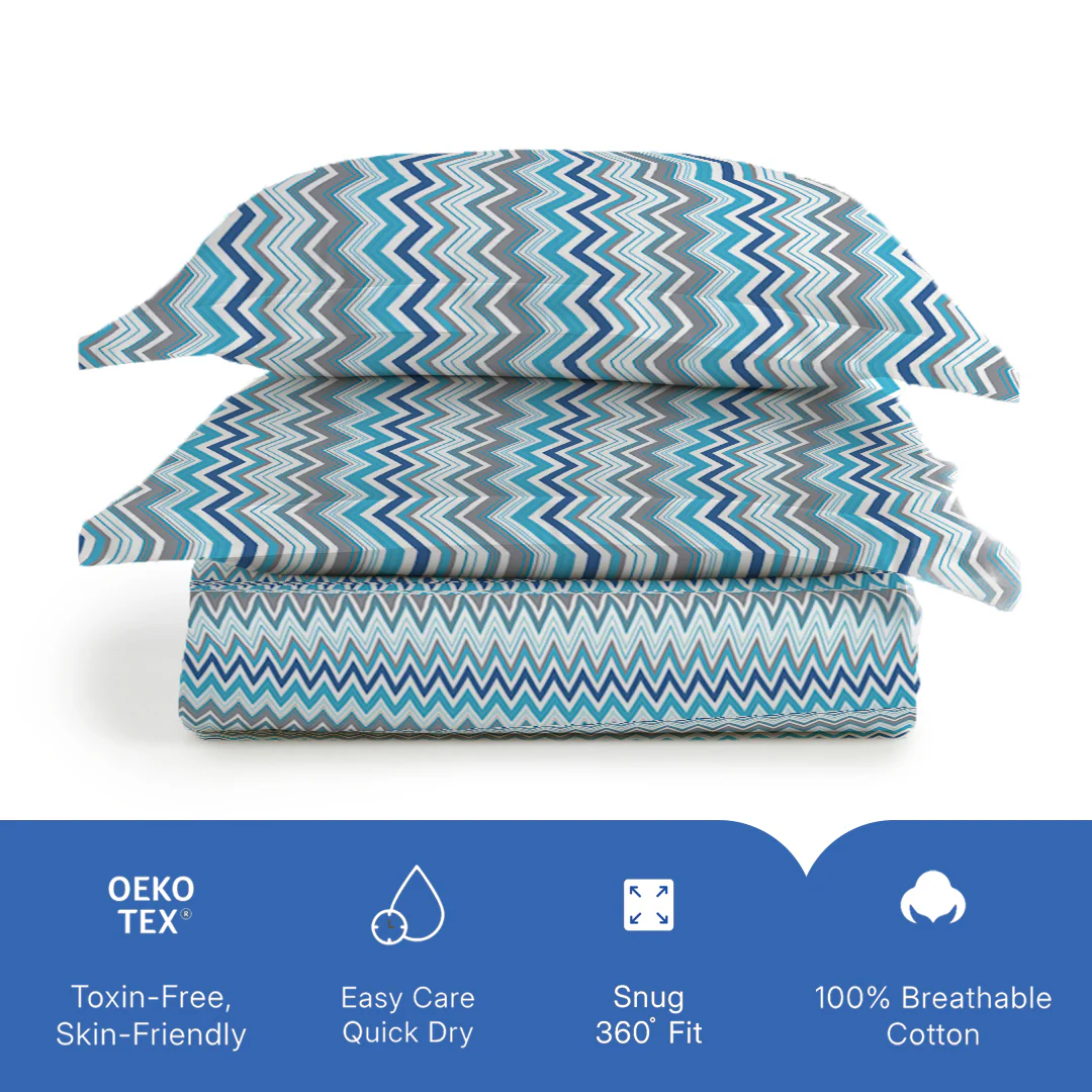 Pure Nest Printed Fitted Sheet Set - Image 130