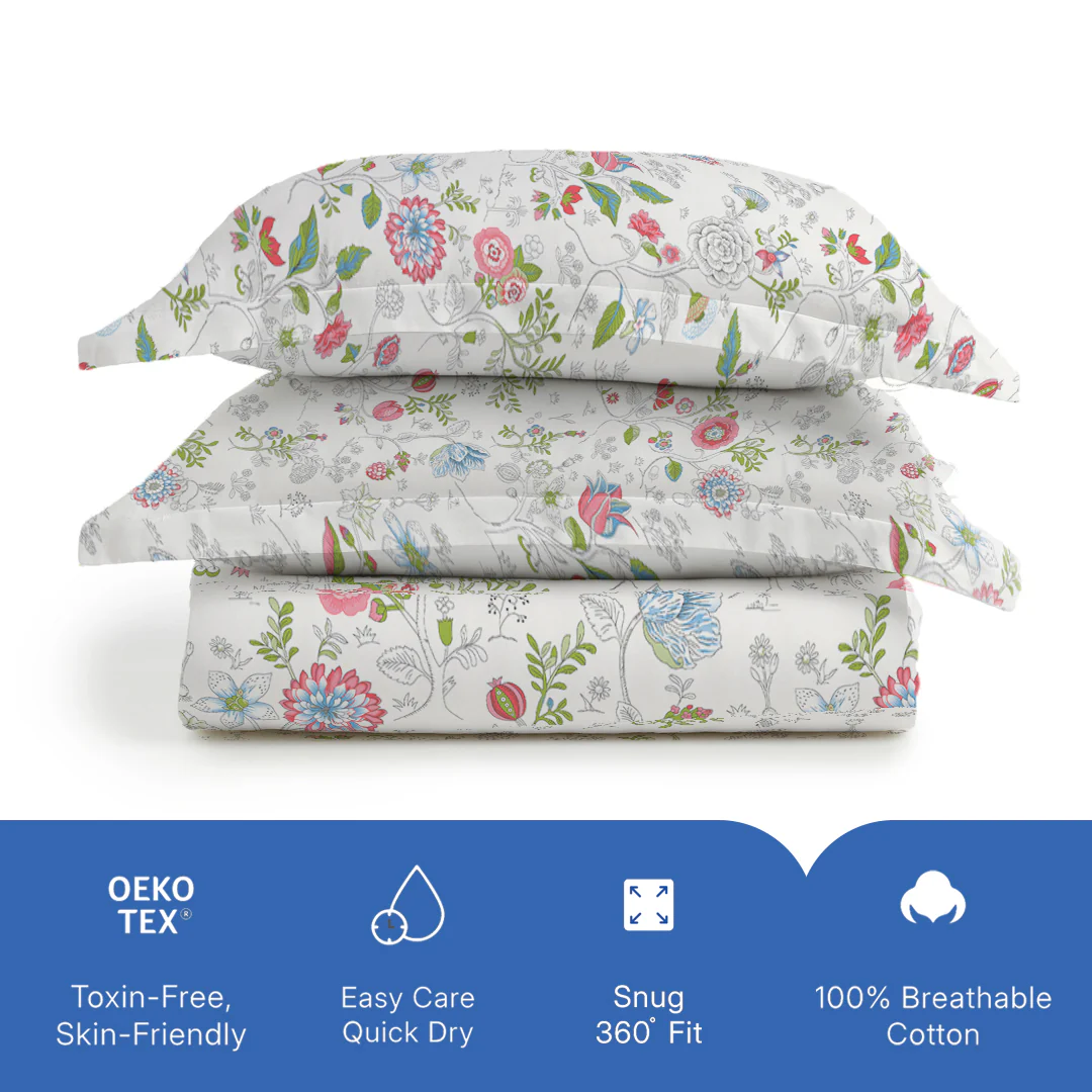 Pure Nest Printed Fitted Sheet Set - Image 134