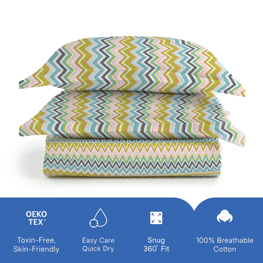 Pure Nest Printed Fitted Sheet Set - Image 137