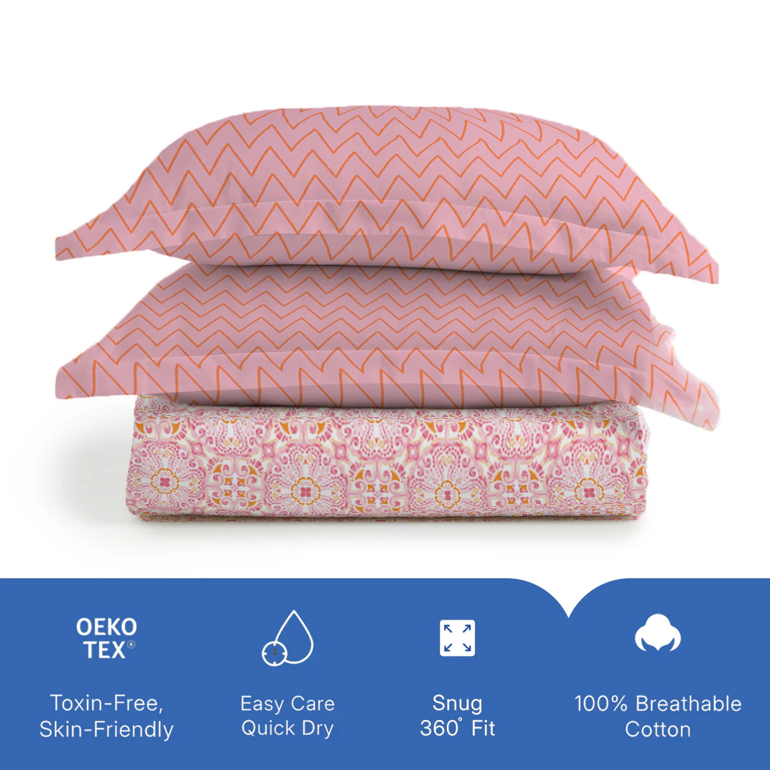 Pure Nest Printed Fitted Sheet Set - Image 138