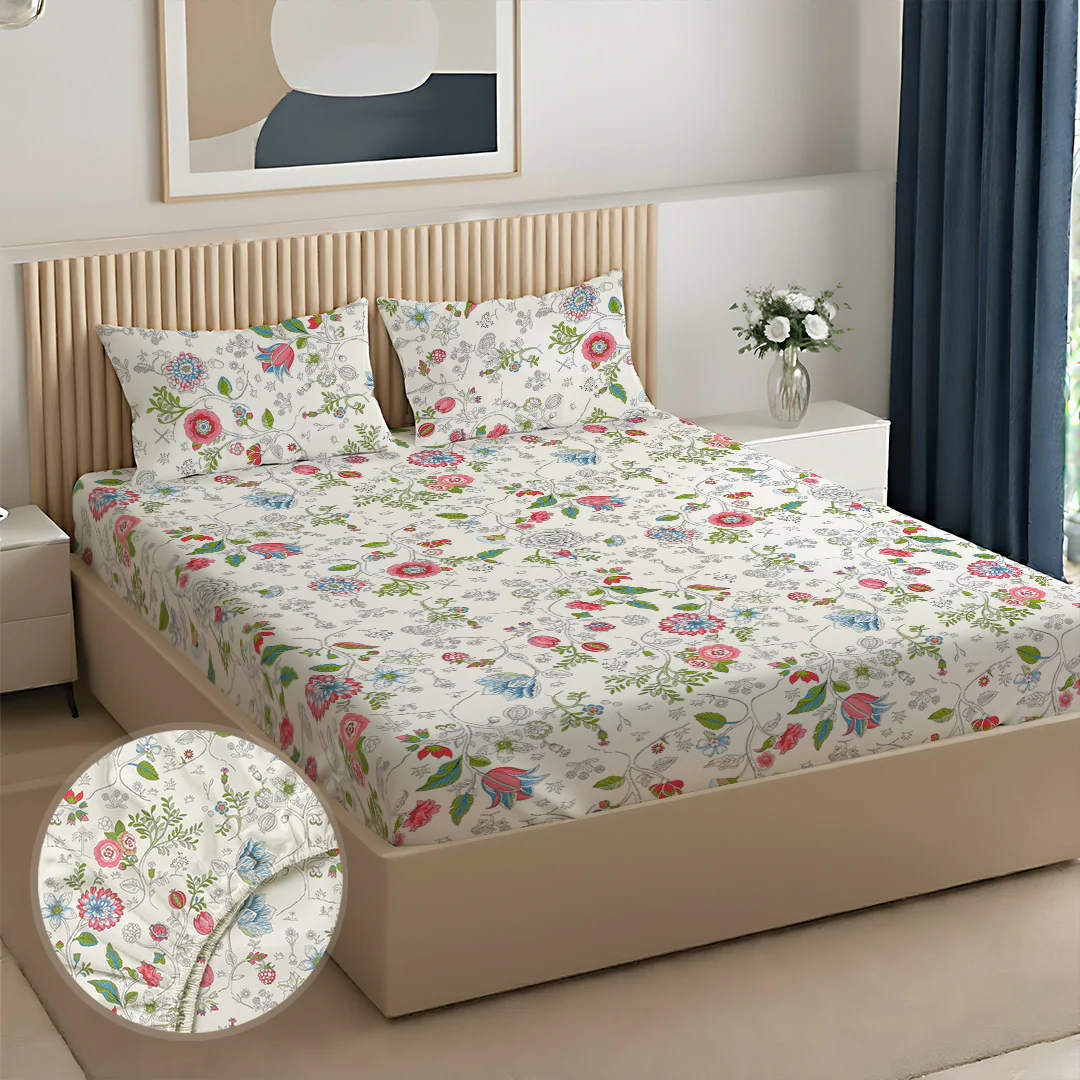Pure Nest Printed Fitted Sheet Set - Image 179
