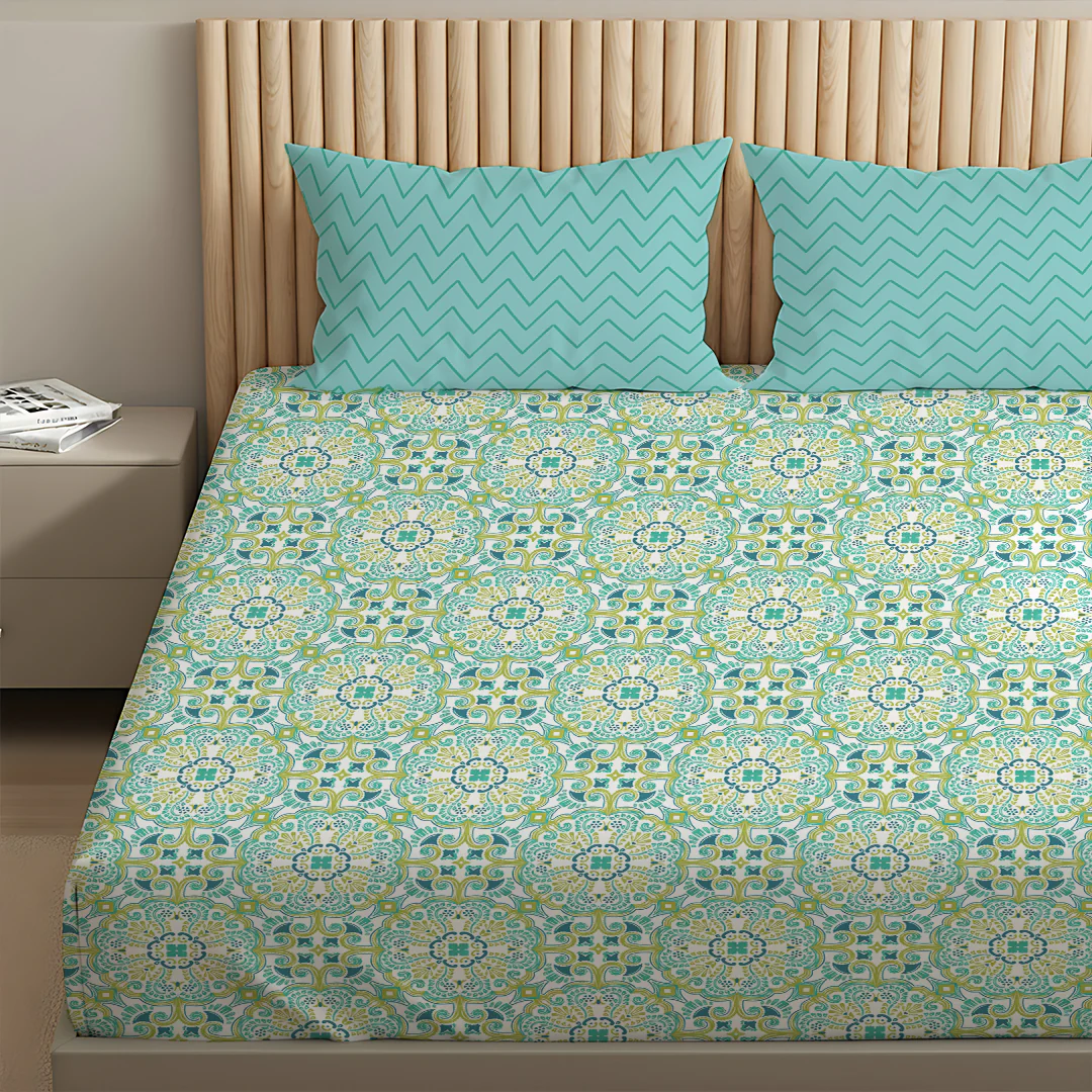 Pure Nest Printed Fitted Sheet Set - Image 199