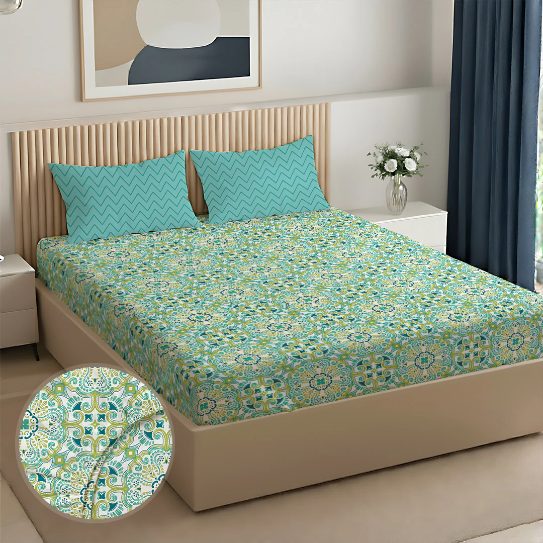 Pure Nest Printed Fitted Sheet Set - Image 82