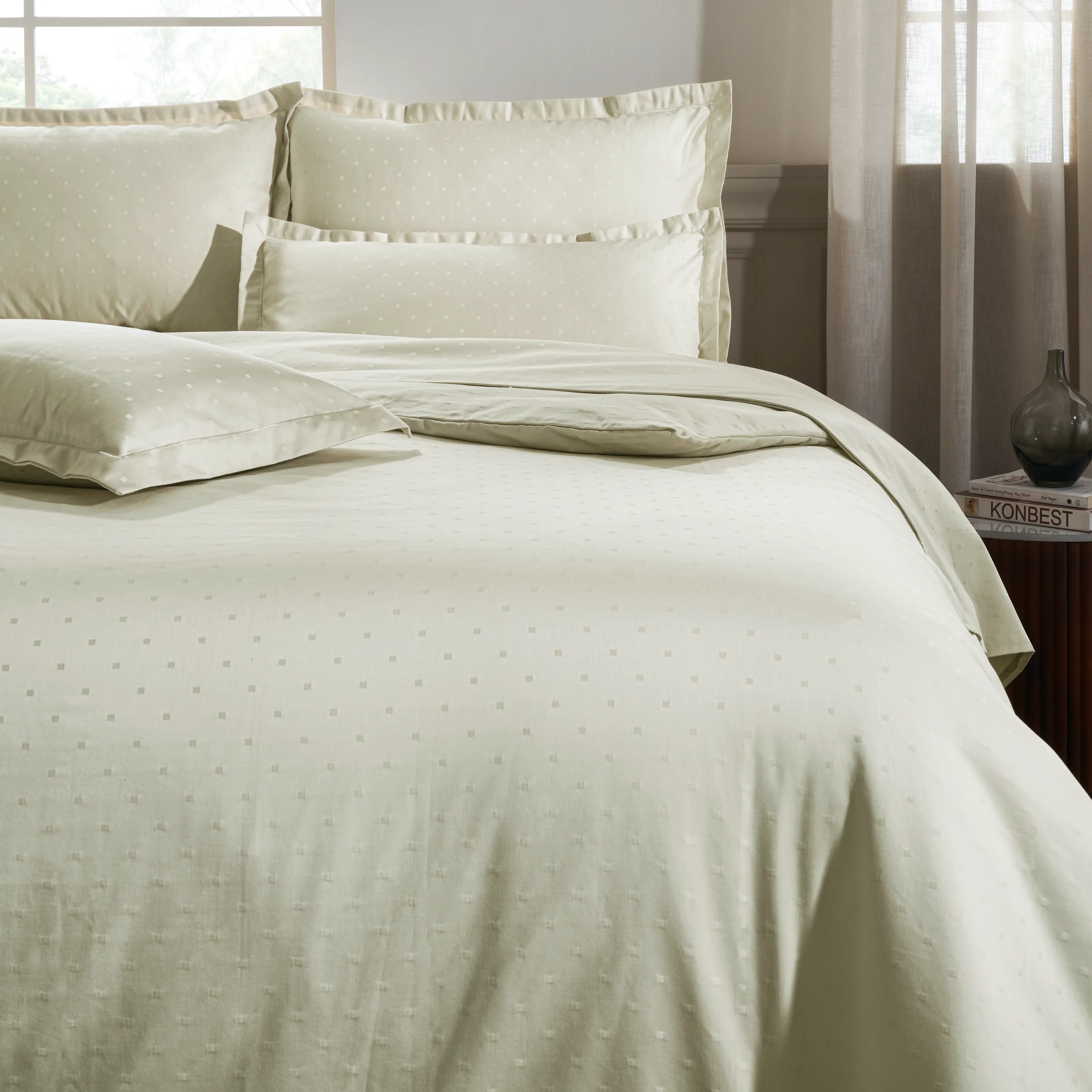 Ricaso | 1000TC Egyptian Cotton Swiss Dot Super Soft Bedsheet Set | Pillow Cover with Merrow Hem Treatment - Image 13
