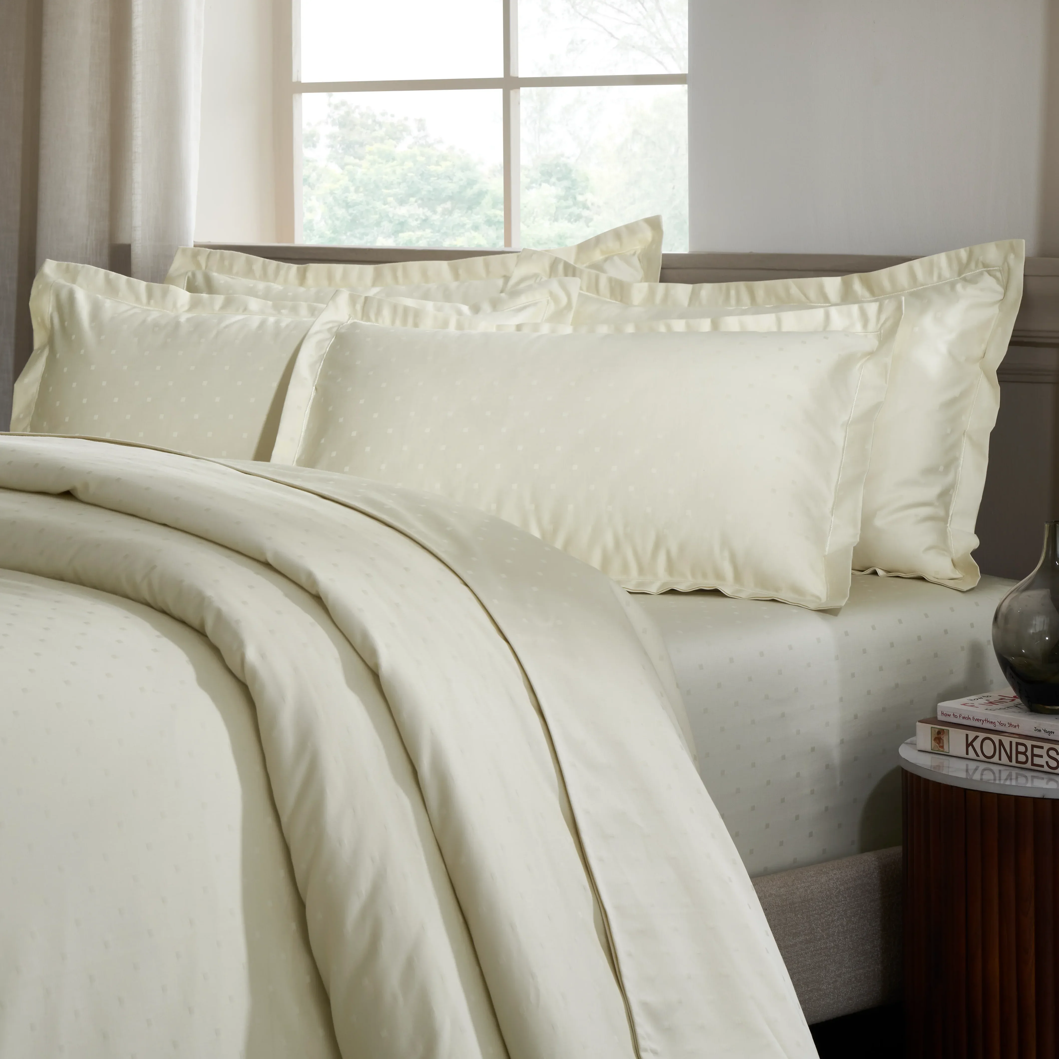 Ricaso | 1000TC Egyptian Cotton Swiss Dot Super Soft Fitted Sheet Set | Pillow Cover with Merrow Hem Treatment - Image 13
