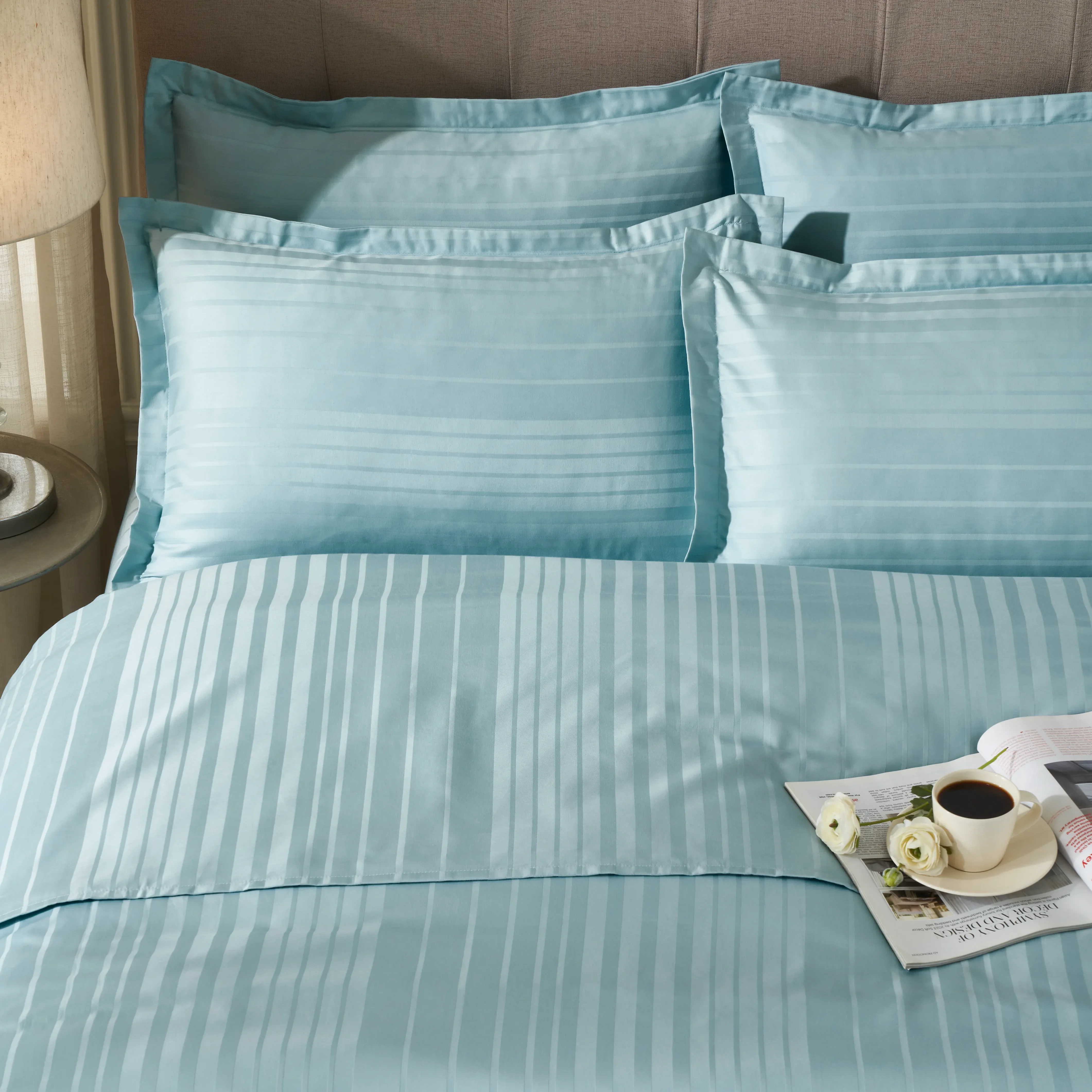 Seraya | 400TC Varigated Stripes Super Soft Bedsheet Set - Image 24