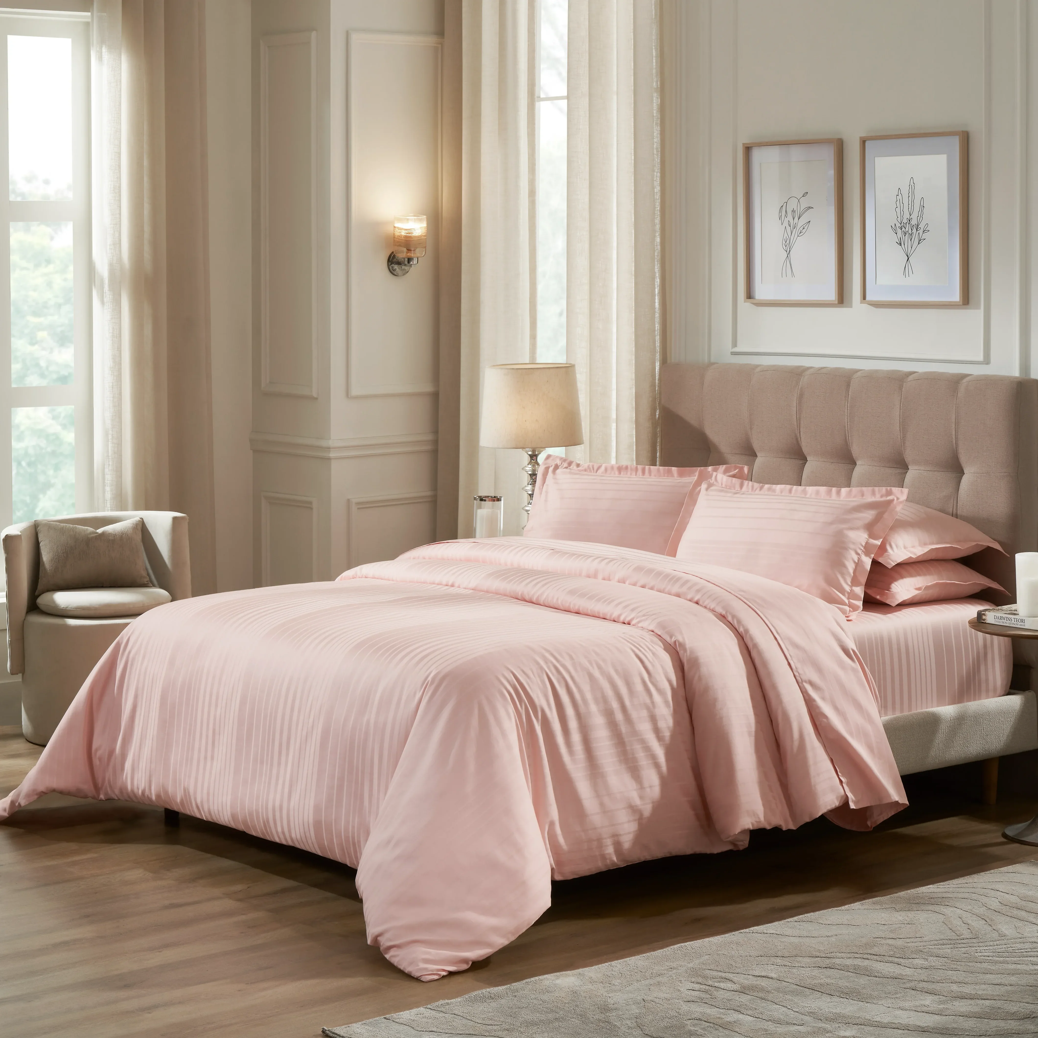 Seraya | 400TC Varigated Stripes Super Soft Bedsheet Set - Image 32