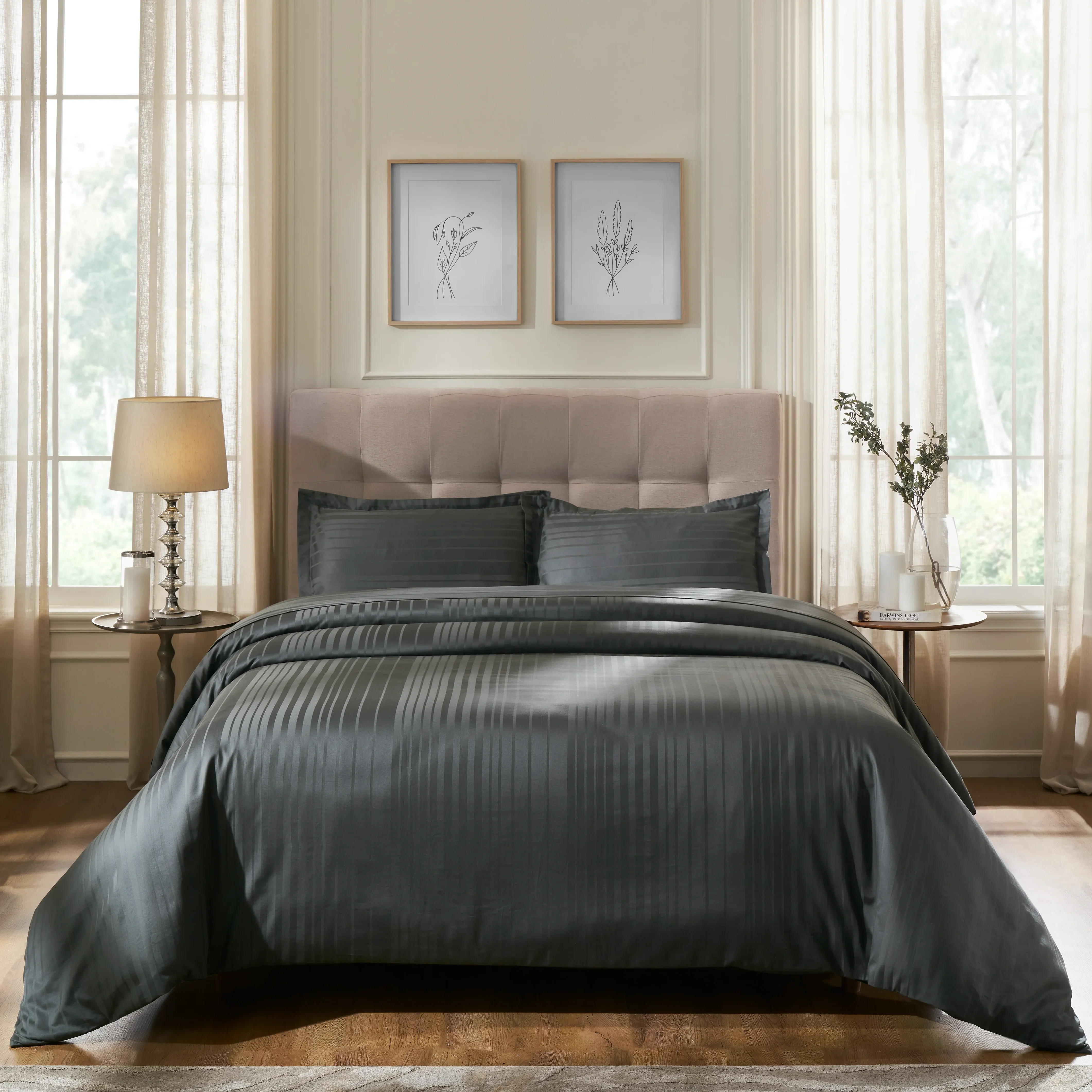 Seraya | 400TC Varigated Stripes Super Soft Fitted Sheet Set - Image 23