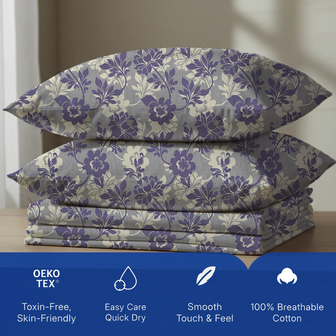 Serene Nest Printed Bedsheet Set - Image 111