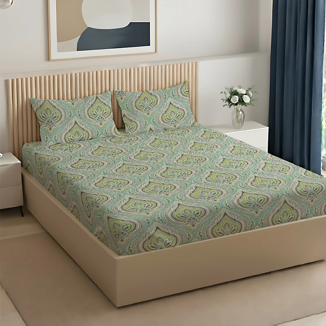 Serene Nest Printed Bedsheet Set - Image 136