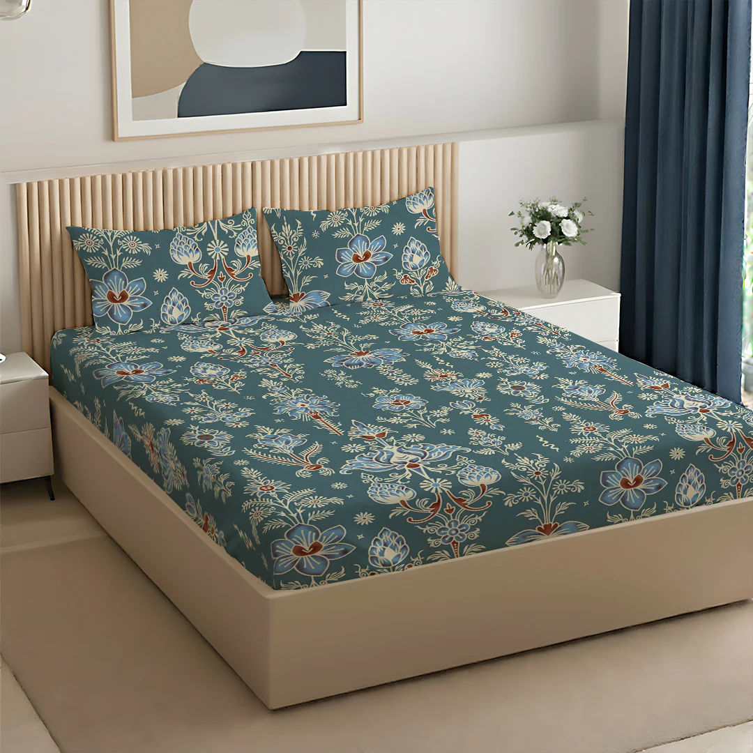 Serene Nest Printed Bedsheet Set - Image 57