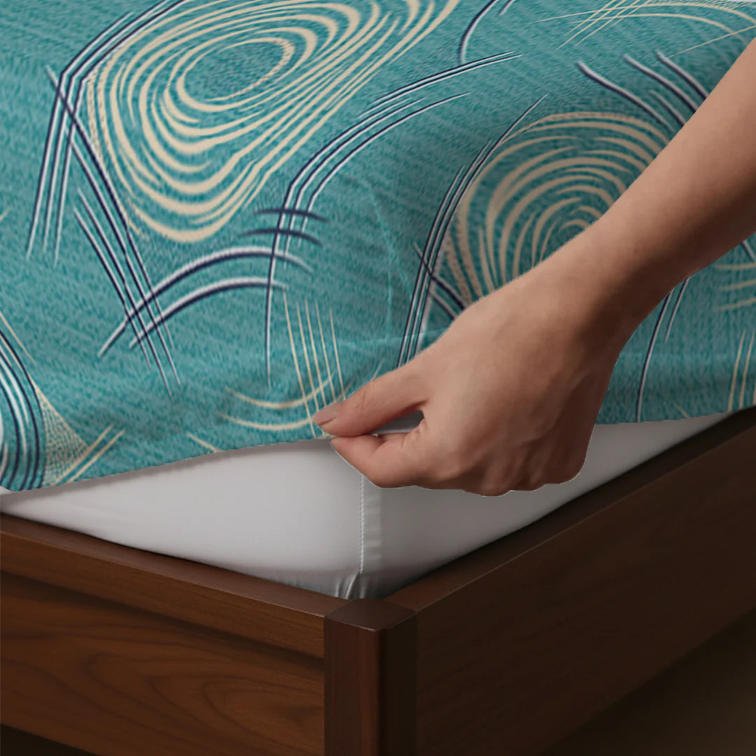 Serene Nest Printed Fitted Sheet Set - Image 125