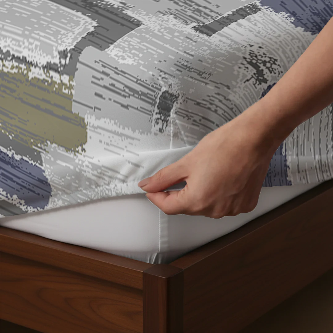 Serene Nest Printed Fitted Sheet Set - Image 130